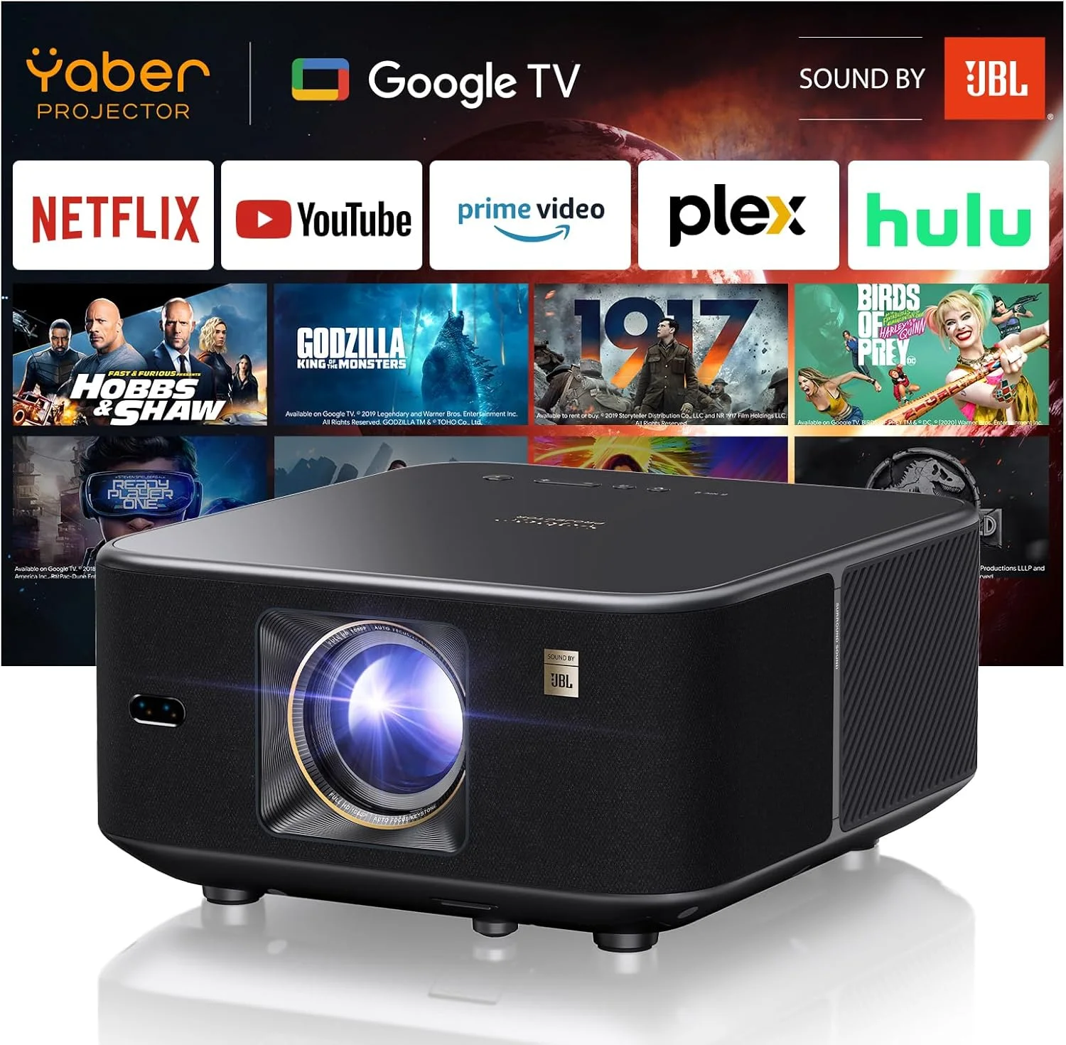 پروژکتور هوشمند با سیستم عامل Google TV 11.0 و بیش از 7000 برنامه داخلی، صدای JBL، پروژکتور Yaber K3 با WiFi6 و بلوتوث، فوکوس خودکار/کیستون، Dolby Audio، Netflix، زوم 50%، برای خانه و فضای باز پروژکتور هوشمند با سیستم عامل Google TV 11.0 و بیش از 7000 برنامه داخلی، صدای JBL، پروژکتور Yaber K3 با WiFi6 و بلوتوث، فوکوس خودکار/کیستون، Dolby Audio، Netflix، زوم 50%، برای خانه و فضای باز