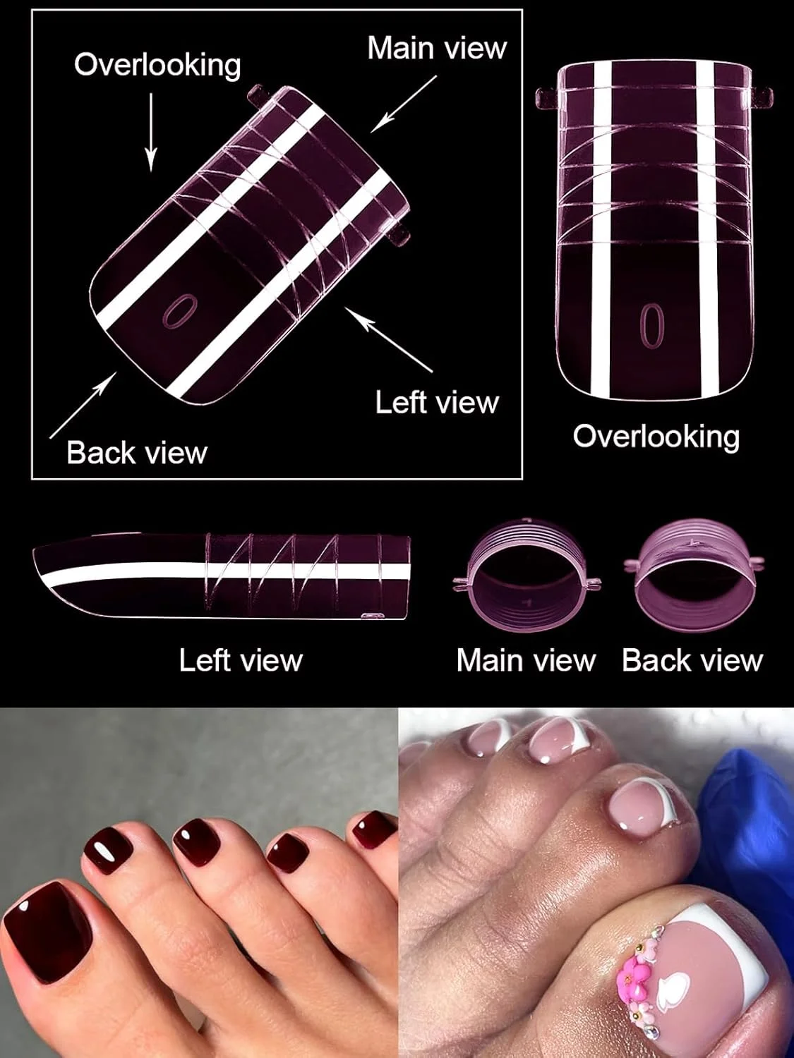 کیت قالب ژل پلی ناخن پا 240 عددی - قالب های ناخن پا دوگانه قابل استفاده مجدد برای ژل سازنده با کیت مراقبت از ناخن - 12 سایز (صورتی) کیت قالب ژل پلی ناخن پا 240 عددی - قالب های ناخن پا دوگانه قابل استفاده مجدد برای ژل سازنده با کیت مراقبت از ناخن - 12 سایز (صورتی)