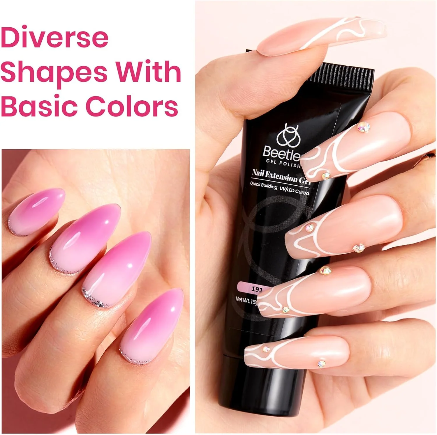 لاک ژل بیتلز، کیت اکستنشن پلی ژل ناخن 12 رنگ، ژله ای شفاف، سفید اکلیلی، صورتی کالباسی، بنفش، بیلدر، ست استارتر افزایش مانیکور، نیاز به خشک شدن با لامپ UV LED، هنر ناخن رنگی پایه همه کاره لاک ژل بیتلز، کیت اکستنشن پلی ژل ناخن 12 رنگ، ژله ای شفاف، سفید اکلیلی، صورتی کالباسی، بنفش، بیلدر، ست استارتر افزایش مانیکور، نیاز به خشک شدن با لامپ UV LED، هنر ناخن رنگی پایه همه کاره