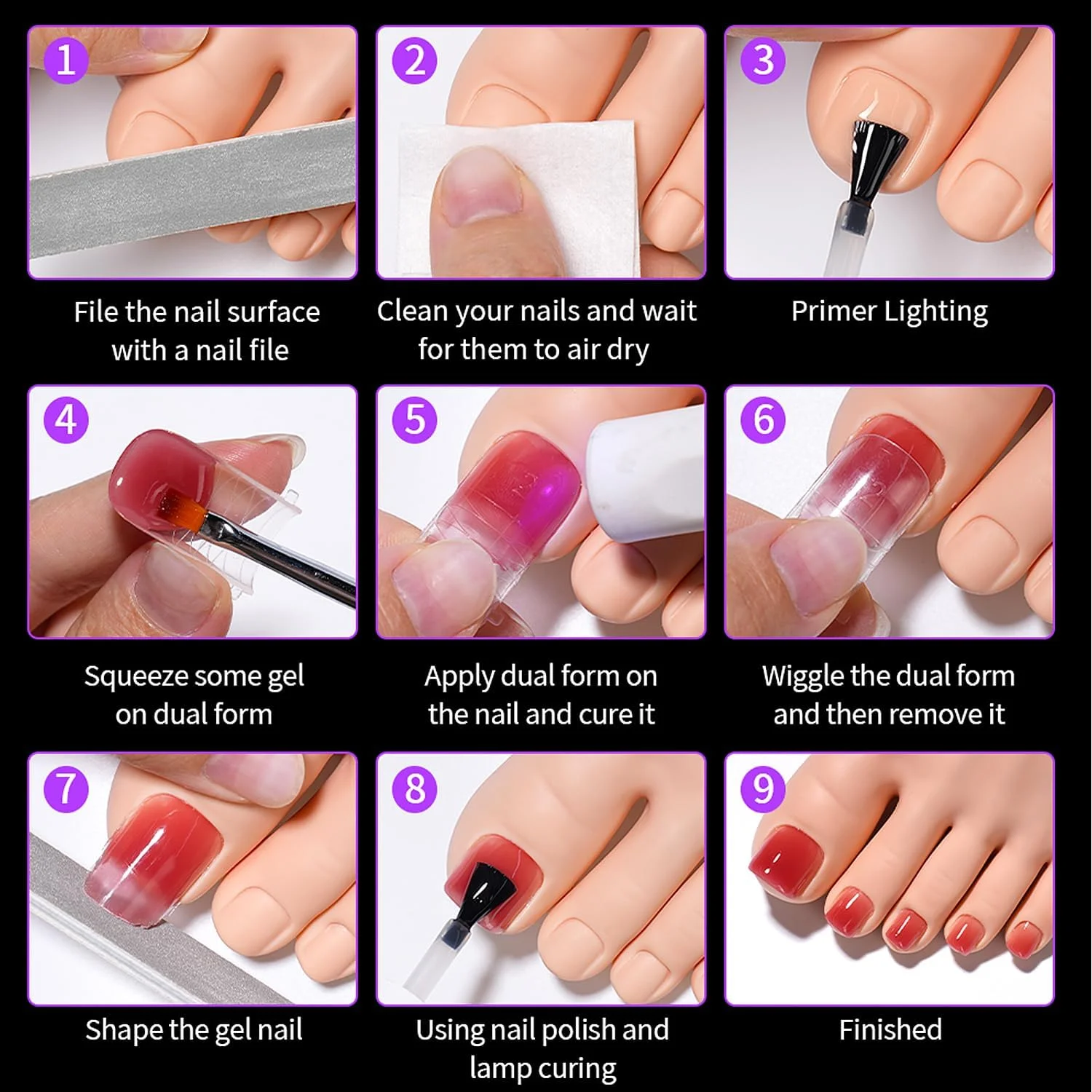 کیت قالب ژل پلی ناخن پا 240 عددی - قالب های ناخن پا دوگانه قابل استفاده مجدد برای ژل سازنده با کیت مراقبت از ناخن - 12 سایز (صورتی) کیت قالب ژل پلی ناخن پا 240 عددی - قالب های ناخن پا دوگانه قابل استفاده مجدد برای ژل سازنده با کیت مراقبت از ناخن - 12 سایز (صورتی)