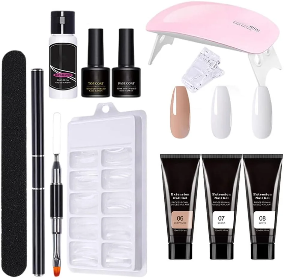 ست کامل کاشت ناخن HEJLZC، شامل ژل بیلدر، بیس کت و ابزار مانیکور - 11 تکه - مدل 5، ابزار و لوازم ناخن، سایر ابزارهای ناخن ست کامل کاشت ناخن HEJLZC، شامل ژل بیلدر، بیس کت و ابزار مانیکور - 11 تکه - مدل 5، ابزار و لوازم ناخن، سایر ابزارهای ناخن