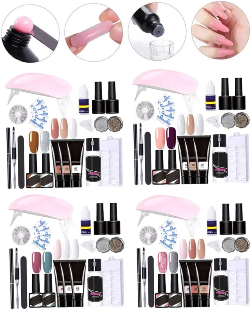 کیت ناخن، کیت های اکستنشن ناخن، ژل بیلدر مانیکور ناخن با لامپ خشک کن ناخن 18 عددی مدل NO9 کیت ناخن، کیت های اکستنشن ناخن، ژل بیلدر مانیکور ناخن با لامپ خشک کن ناخن 18 عددی مدل NO9