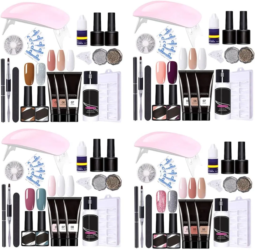 کیت ناخن، کیت های اکستنشن ناخن، ژل بیلدر مانیکور ناخن با لامپ خشک کن ناخن 18 عددی مدل NO9 کیت ناخن، کیت های اکستنشن ناخن، ژل بیلدر مانیکور ناخن با لامپ خشک کن ناخن 18 عددی مدل NO9