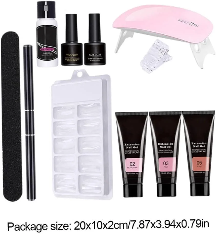 ست کامل کاشت ناخن، ژل مانیکور، بیس کت و لوازم شروع طراحی ناخن، 11 تکه، مدل 1 ست کامل کاشت ناخن، ژل مانیکور، بیس کت و لوازم شروع طراحی ناخن، 11 تکه، مدل 1