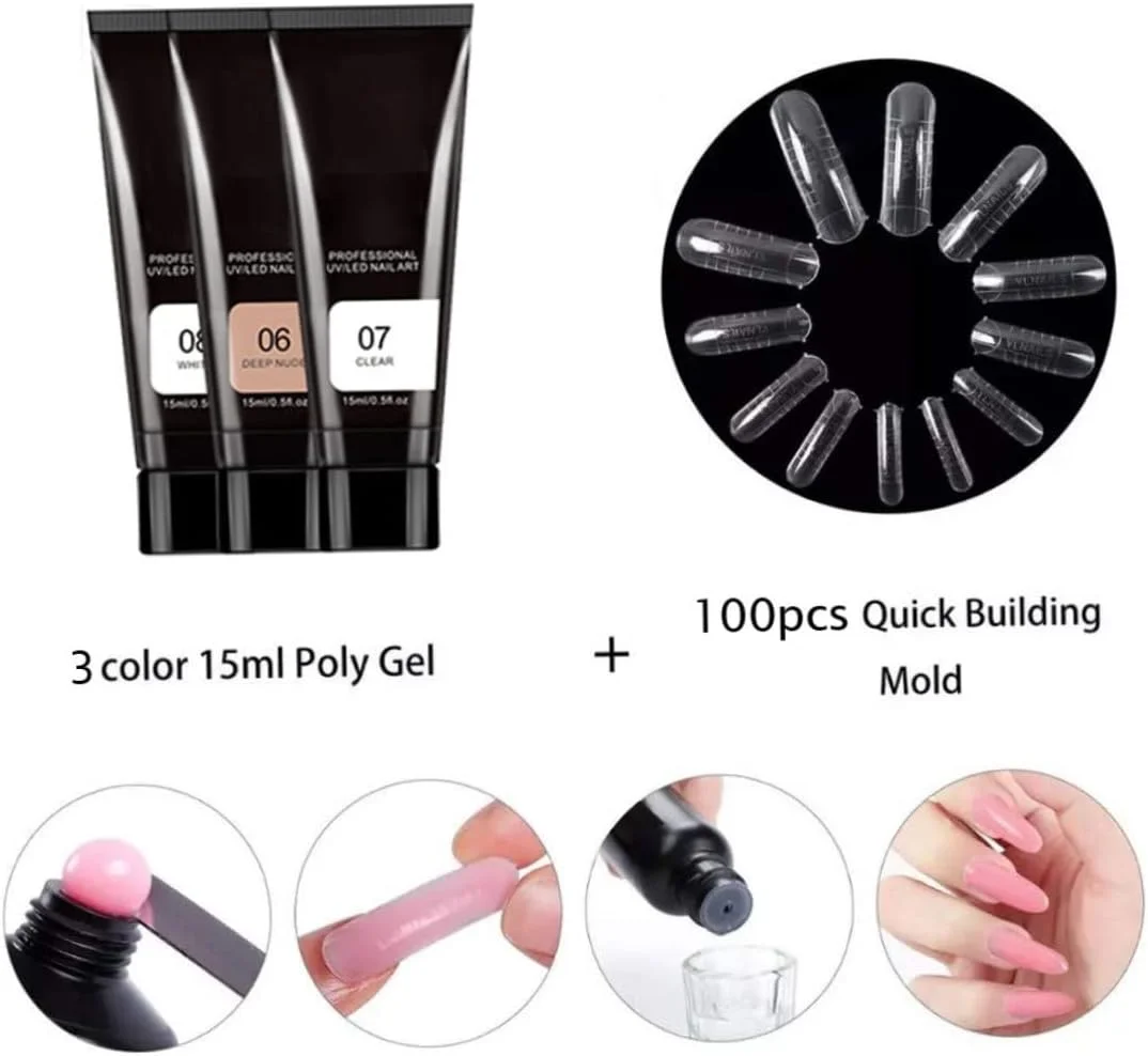 کیت ناخن، کیت های اکستنشن ناخن، ژل سازنده ناخن مانیکور با لامپ خشک کن ناخن 18 عددی شماره 5 کیت ناخن، کیت های اکستنشن ناخن، ژل سازنده ناخن مانیکور با لامپ خشک کن ناخن 18 عددی شماره 5