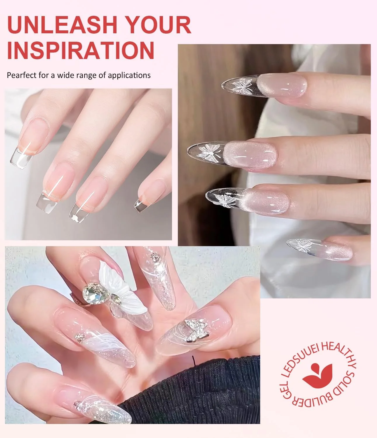 کیت ژل ناخن LEDSUUEI، ژل سخت 20 گرمی برای کاشت ناخن و طراحی ناخن کیت ژل ناخن LEDSUUEI، ژل سخت 20 گرمی برای کاشت ناخن و طراحی ناخن
