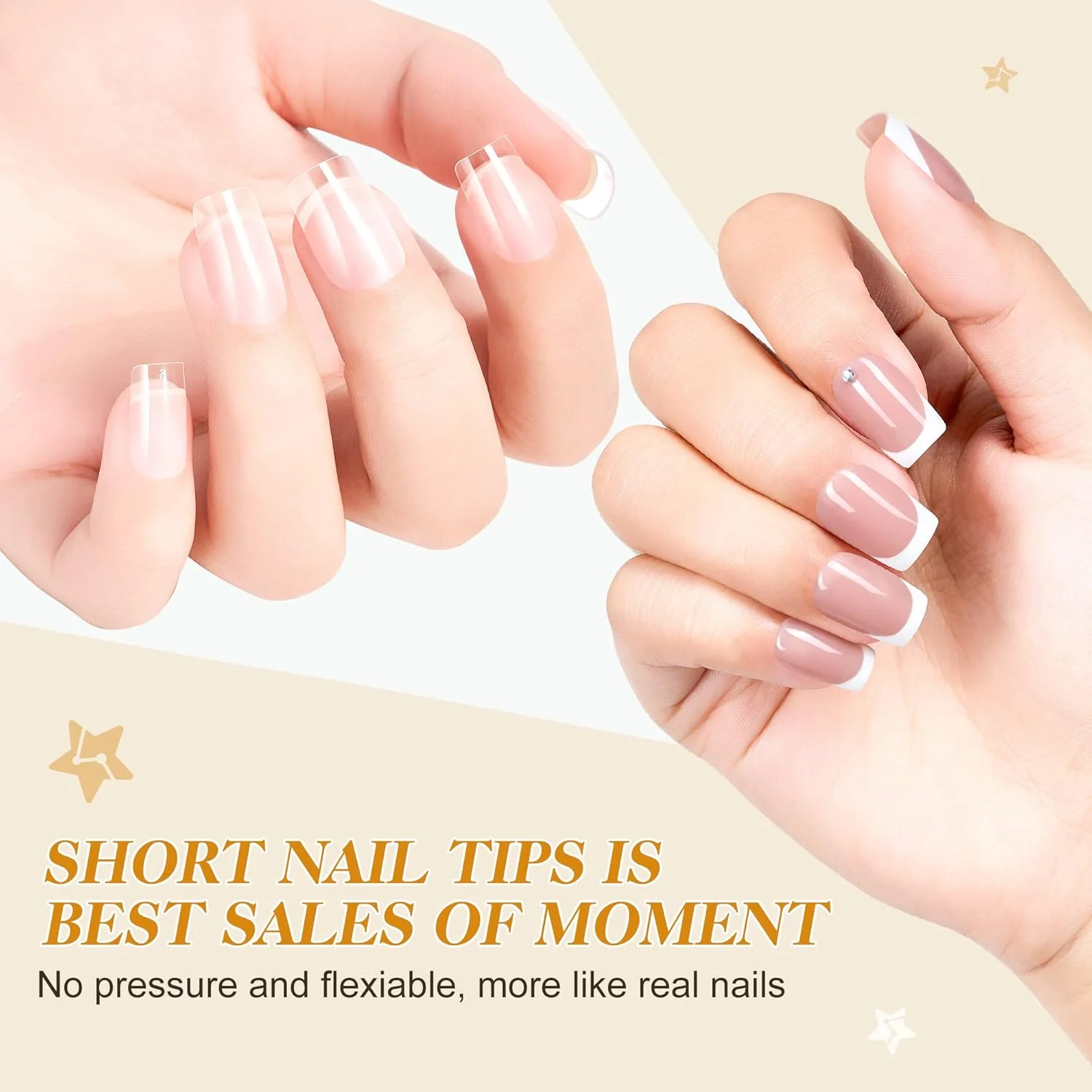 کیت ناخن مصنوعی و چسب ژل Gelike ec، ناخن مصنوعی مربعی کوتاه برای اکستنشن ژل، 240 عدد، ناخن مصنوعی ژل نرم پوشش کامل، چسب ناخن 6 در 1 UV، مینی لامپ UV ناخن، کیت استارتر طراحی ناخن، هدیه کریسمس