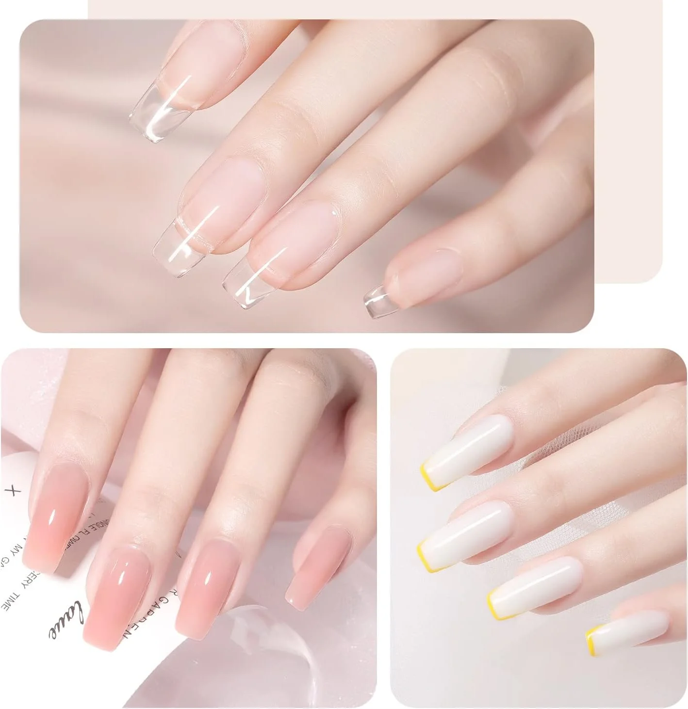 کیت ژل پولی اکستنشن ناخن GAOY شامل 4 رنگ با تاپ کت، بیس کت، قالب های دوگانه و ابزار، تقویت کننده ناخن، کیت ژل سازنده همه کاره، مانیکور فرانسوی کیت ژل پولی اکستنشن ناخن GAOY شامل 4 رنگ با تاپ کت، بیس کت، قالب های دوگانه و ابزار، تقویت کننده ناخن، کیت ژل سازنده همه کاره، مانیکور فرانسوی