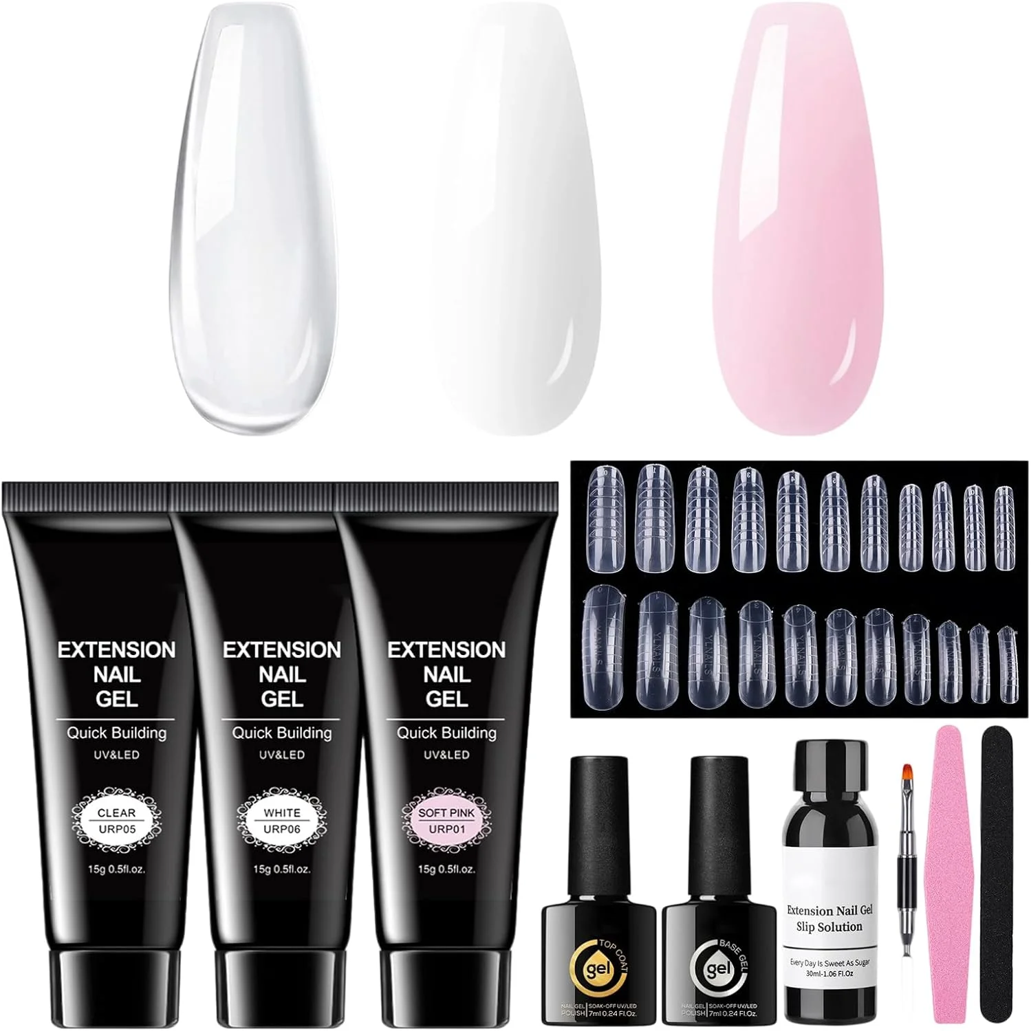کیت اکستنشن ناخن ژلی | کیت ژل ناخن ساز سفید صورتی شفاف | ست مجسمه سازی قابل تنظیم لوازم جانبی ابزار هنری چسب ماندگار برای سالن خانه مبتدی دخترانه کیت اکستنشن ناخن ژلی | کیت ژل ناخن ساز سفید صورتی شفاف | ست مجسمه سازی قابل تنظیم لوازم جانبی ابزار هنری چسب ماندگار برای سالن خانه مبتدی دخترانه