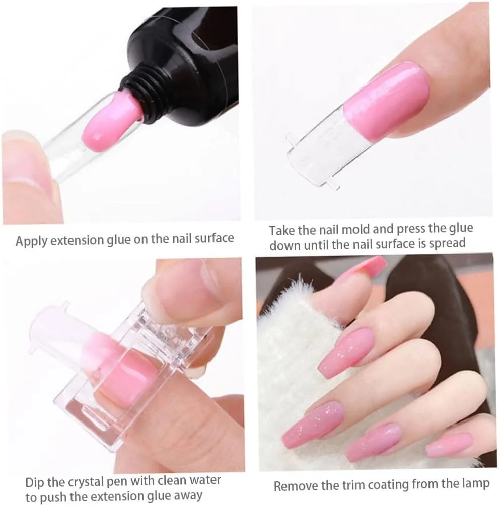 کیت ژل اکستنشن ناخن برای مانیکور ناخن، ژل سازنده، بیس کت، تاپ کت، ست مبتدی ناخن، کیت اکستنشن ناخن 11 عددی، استایل 4