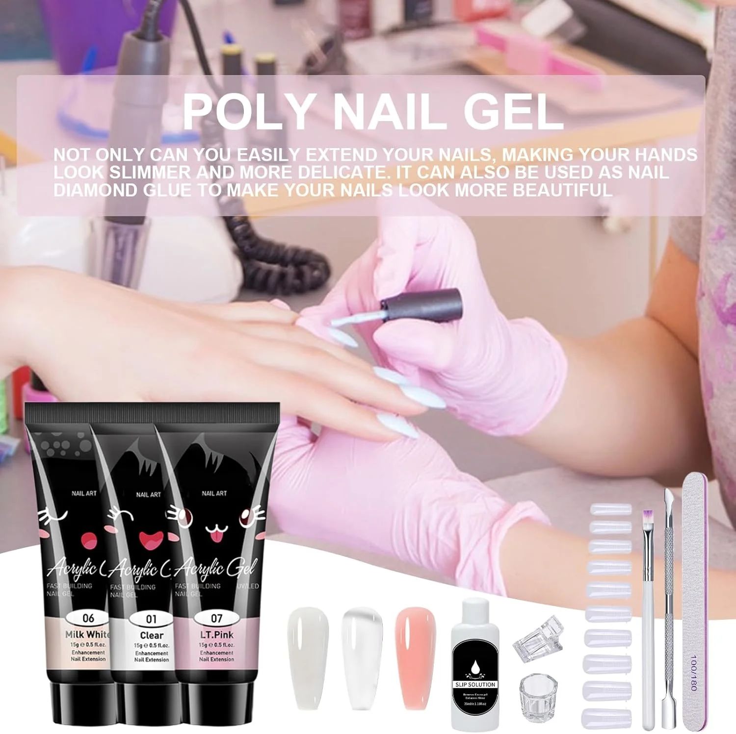 کیت ژل اکستنشن ناخن، کیت حرفه ای ژل ناخن | لوازم مراقبت شخصی برای سالن، اسپا، استفاده روزانه، عروسی، مسافرت و آراستگی تابستانی کیت ژل اکستنشن ناخن، کیت حرفه ای ژل ناخن | لوازم مراقبت شخصی برای سالن، اسپا، استفاده روزانه، عروسی، مسافرت و آراستگی تابستانی