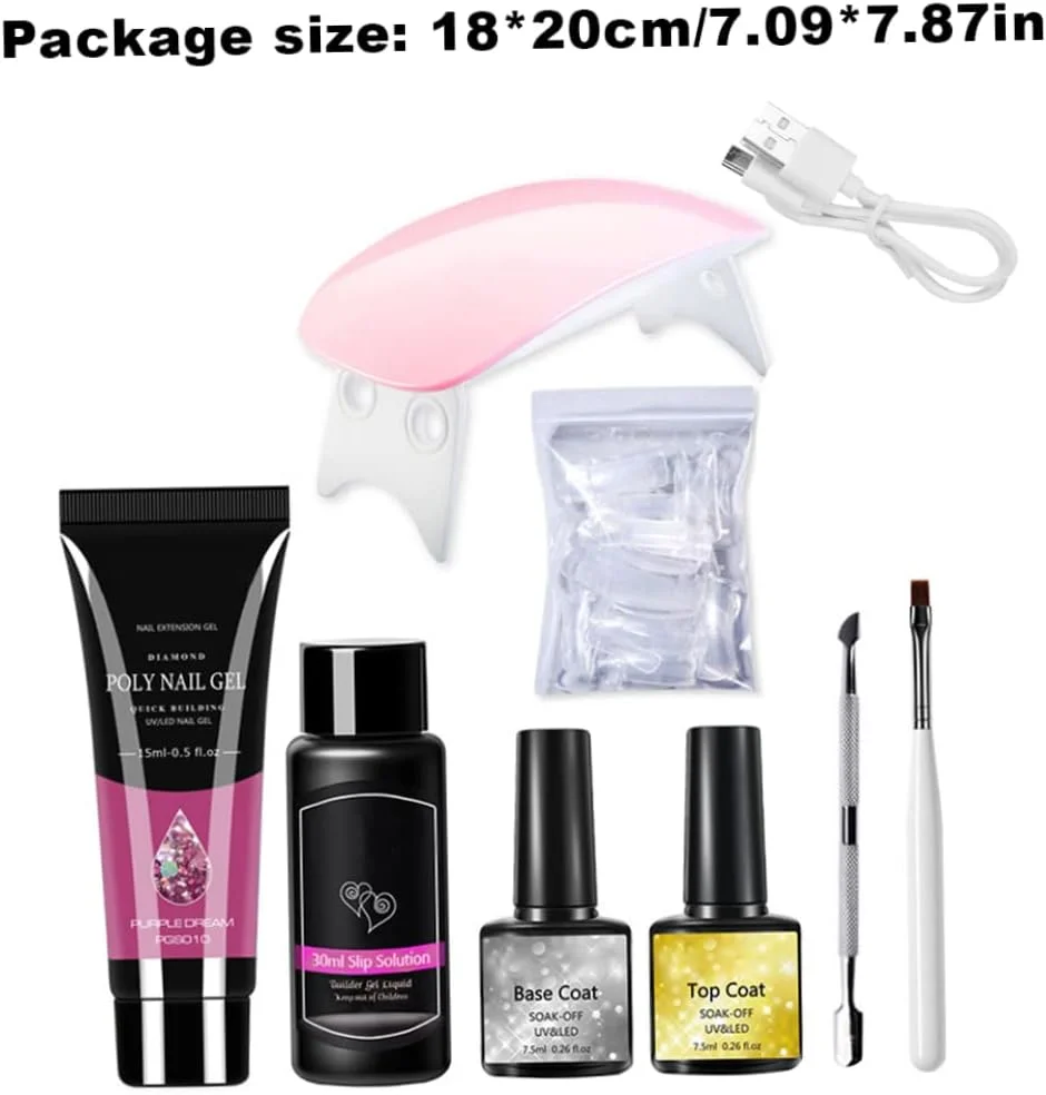 ست ژل اکستنشن ناخن، کیت مانیکور کریستالی، ژل پولیش LED بیلدر مانیکور با لامپ خشک کن ناخن مدل 10، 8 تکه ست ژل اکستنشن ناخن، کیت مانیکور کریستالی، ژل پولیش LED بیلدر مانیکور با لامپ خشک کن ناخن مدل 10، 8 تکه
