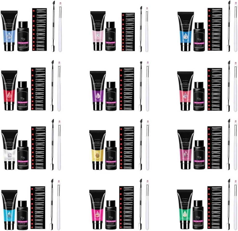 ست کامل کاشت ناخن ژلی HEJLZC مدل Style9، ابزار و وسایل مانیکور حرفه ای، سایر ابزارهای ناخن