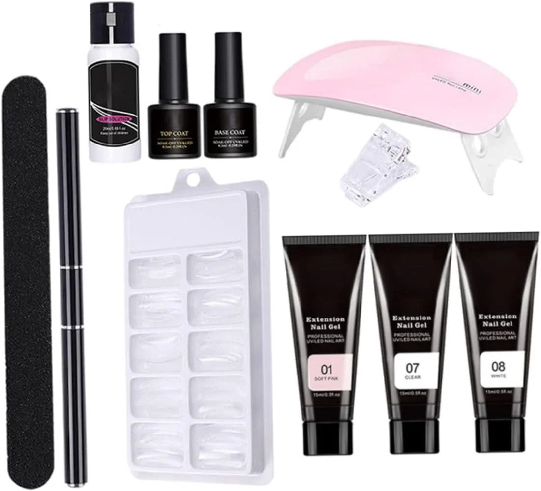 کیت پلی ژل ناخن، کیت های اکستنشن ناخن، ست شروع کننده لاک ژل مانیکور، ست شروع کننده پلی ژل ناخن 11 عددی مدل 6 کیت پلی ژل ناخن، کیت های اکستنشن ناخن، ست شروع کننده لاک ژل مانیکور، ست شروع کننده پلی ژل ناخن 11 عددی مدل 6