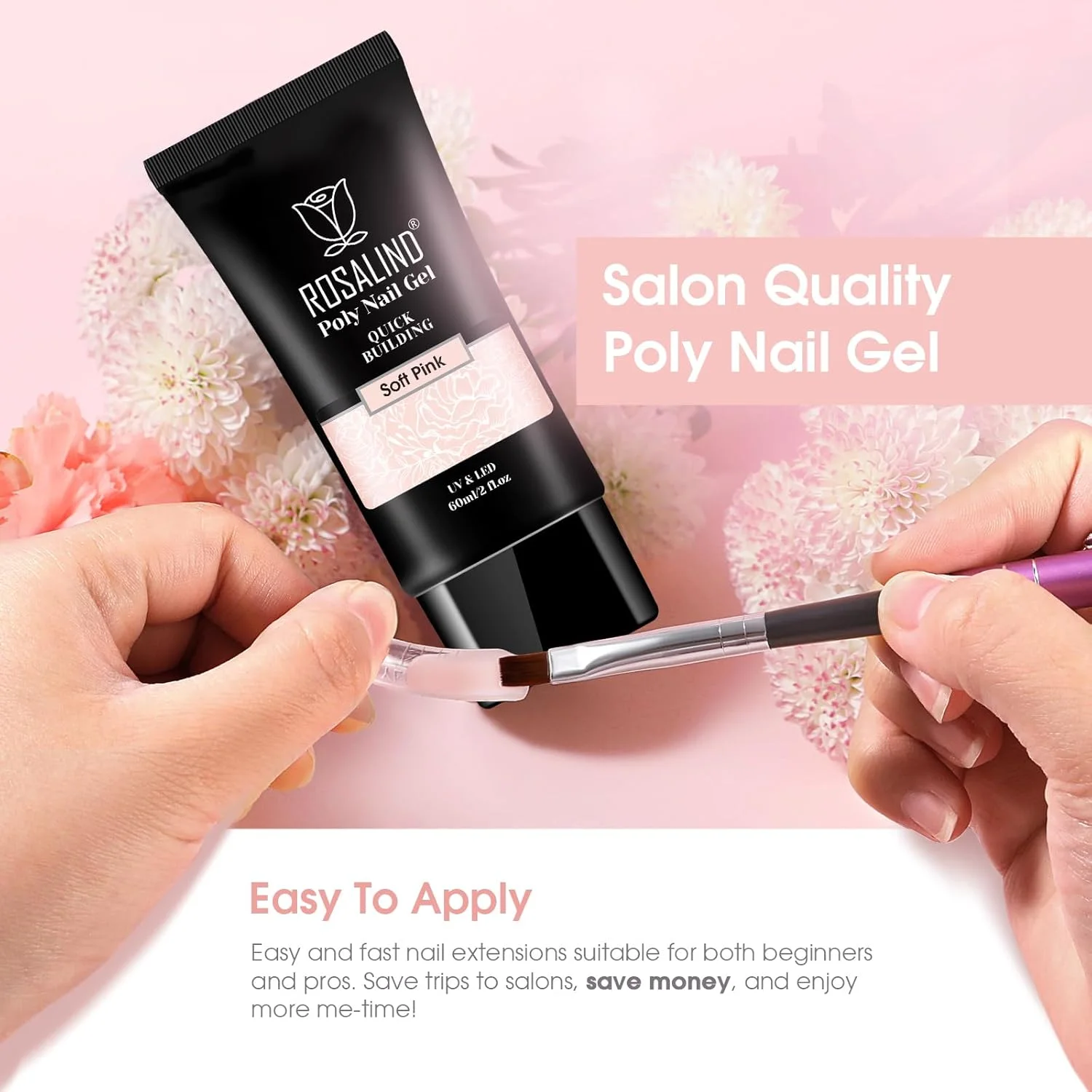 ژل پلی ناخن صورتی ملایم ROSALIND، ژل اکستنشن پلی 60 میلی لیتری برای تزئینات طراحی ناخن، اکستنشن ضخیم کننده ناخن، استفاده آسان، تقویت کننده ناخن صورتی نیاز به لامپ UV (نسخه به روز شده) ژل پلی ناخن صورتی ملایم ROSALIND، ژل اکستنشن پلی 60 میلی لیتری برای تزئینات طراحی ناخن، اکستنشن ضخیم کننده ناخن، استفاده آسان، تقویت کننده ناخن صورتی نیاز به لامپ UV (نسخه به روز شده)