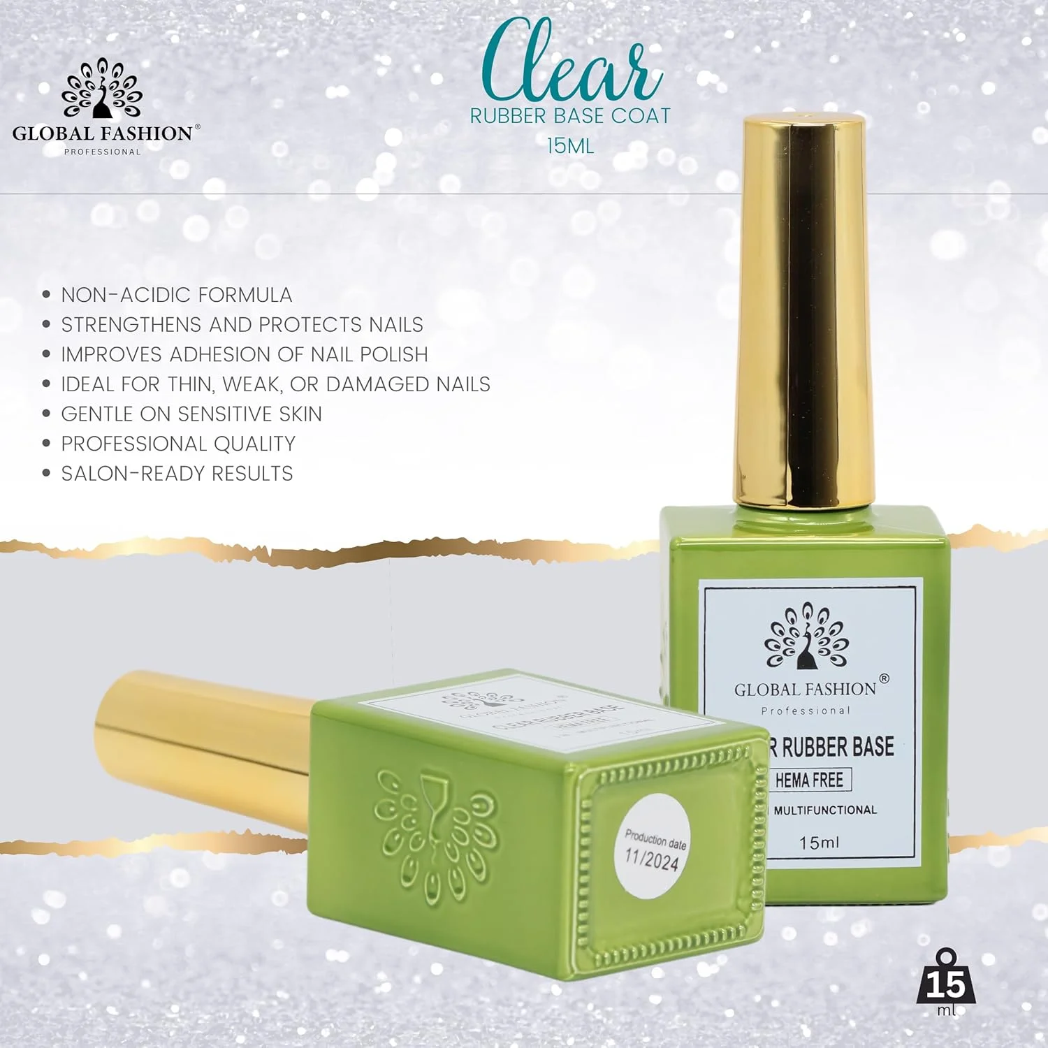 لاک پایه لاستیکی شفاف حرفه ای - ژل ناخن چند منظوره 3 در 1 بدون HEMA | ماندگاری طولانی، مایع سازنده، ژل تقویت کننده | لوازم ناخن ضد حساسیت، مواد آمریکایی برای سالن و DIY - 15 میلی لیتر لاک پایه لاستیکی شفاف حرفه ای - ژل ناخن چند منظوره 3 در 1 بدون HEMA | ماندگاری طولانی، مایع سازنده، ژل تقویت کننده | لوازم ناخن ضد حساسیت، مواد آمریکایی برای سالن و DIY - 15 میلی لیتر