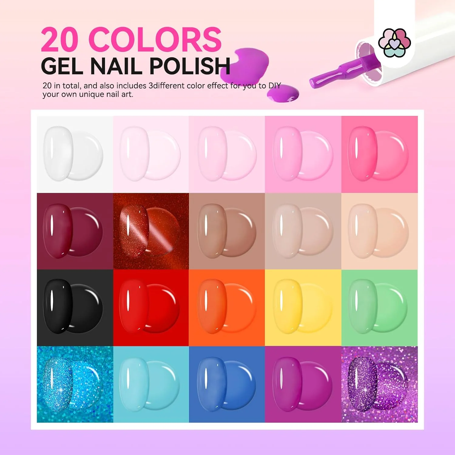 ست کامل لاک ژل ساویلند - 20 رنگ لاک ژل، 3 بیلدر ژل، لامپ ناخن LED UV 220 وات، بیس و تاپ کت، ابزار طراحی ناخن برای کاشت و تقویت ناخن، مناسب استفاده خانگی و سالن