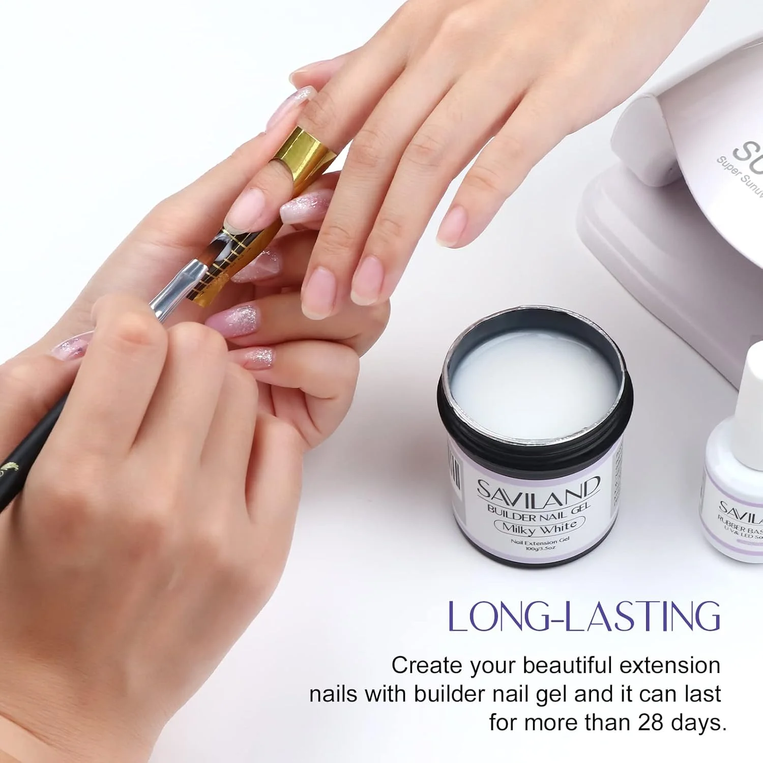 ژل بیلدر شیری سفید ساویلند 100 گرمی - 100 گرم ژل سخت برای تقویت ناخن، طراحی، مانیکور - ژل UV با ظرفیت بالا برای سالن های حرفه ای و استفاده خانگی ژل بیلدر شیری سفید ساویلند 100 گرمی - 100 گرم ژل سخت برای تقویت ناخن، طراحی، مانیکور - ژل UV با ظرفیت بالا برای سالن های حرفه ای و استفاده خانگی