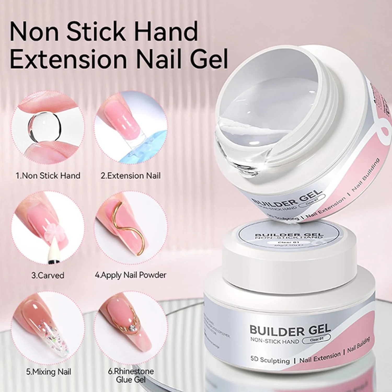 ژل مجسمه سازی سه بعدی | ژل جامد 60 میلی لیتری برای طراحی ناخن، سازنده طراحی مانیکور غیر چسبنده برای ایجاد حکاکی، نقاشی، اکستنشن و هنر دست بانوان ژل مجسمه سازی سه بعدی | ژل جامد 60 میلی لیتری برای طراحی ناخن، سازنده طراحی مانیکور غیر چسبنده برای ایجاد حکاکی، نقاشی، اکستنشن و هنر دست بانوان