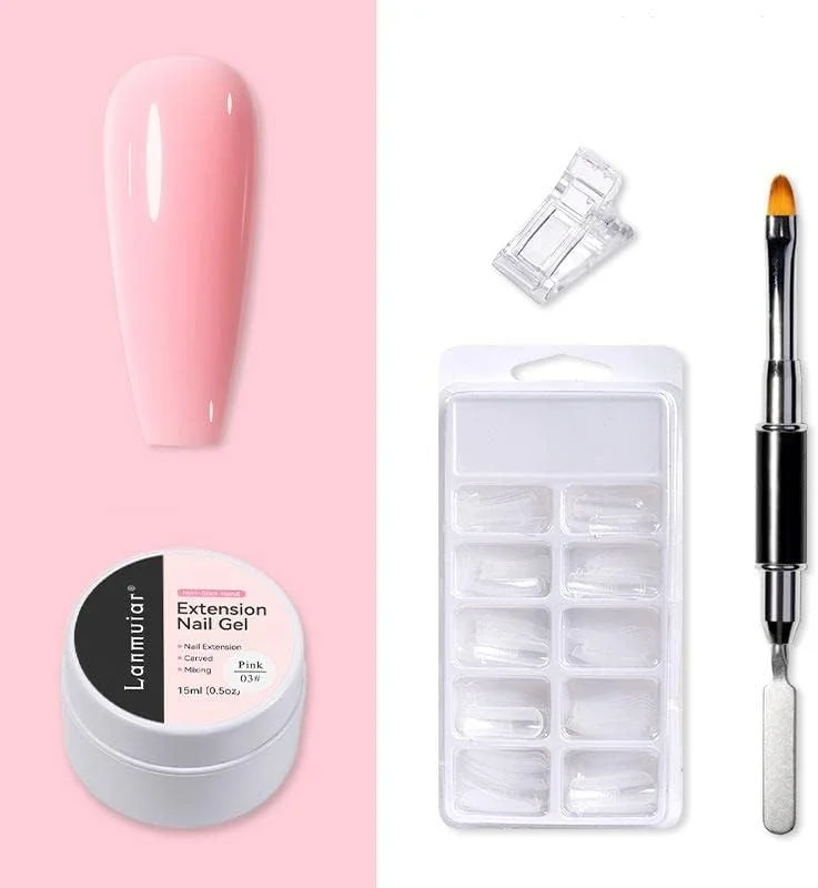 کیت ژل اکستنشن ناخن صورتی TUZ حاوی 100 عدد قالب ناخن کریستالی کیت ژل اکستنشن ناخن صورتی TUZ حاوی 100 عدد قالب ناخن کریستالی