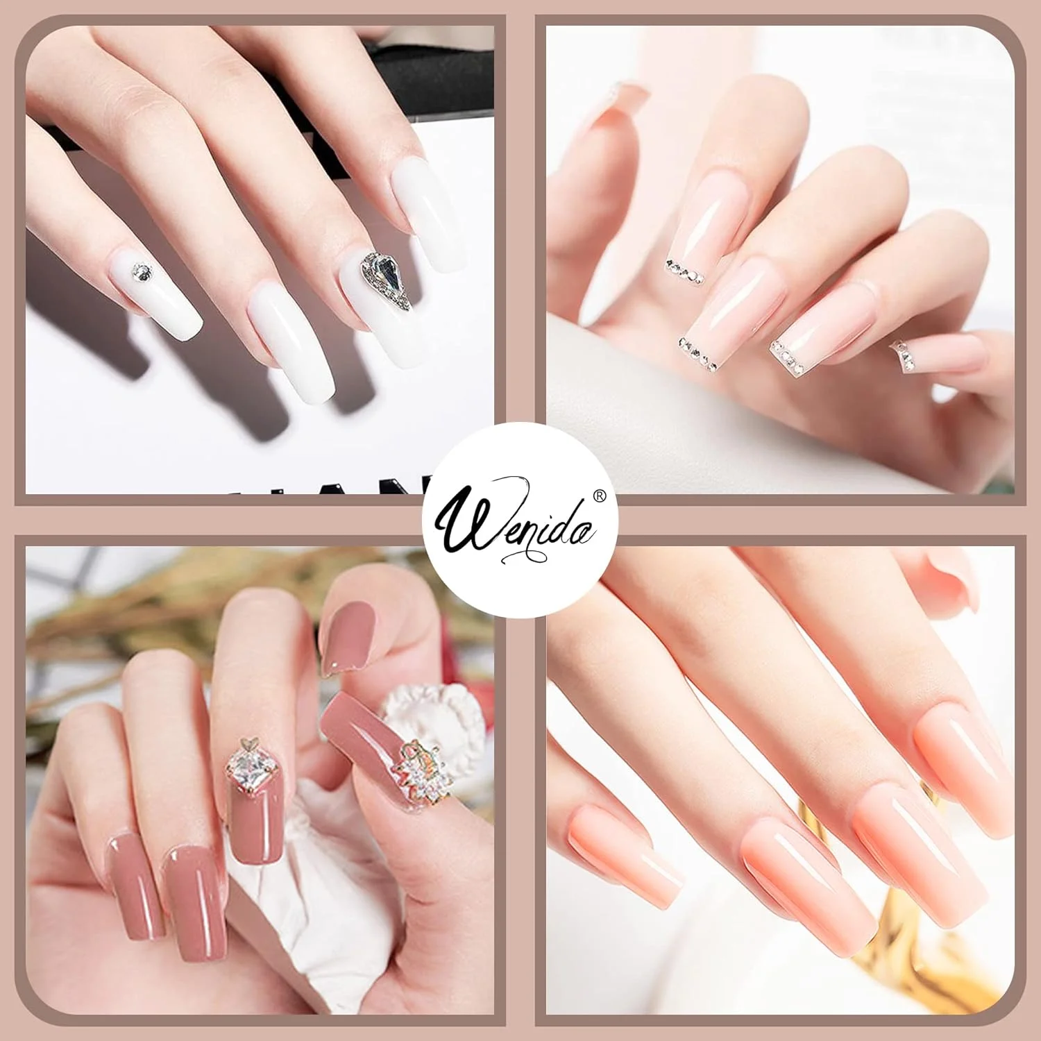 کیت ژل کاشت ناخن Wenida، شامل 4 رنگ نود، ست ژل سازنده ناخن، ژل تقویت کننده ناخن برای طراحی و مانیکور ناخن در خانه کیت ژل کاشت ناخن Wenida، شامل 4 رنگ نود، ست ژل سازنده ناخن، ژل تقویت کننده ناخن برای طراحی و مانیکور ناخن در خانه