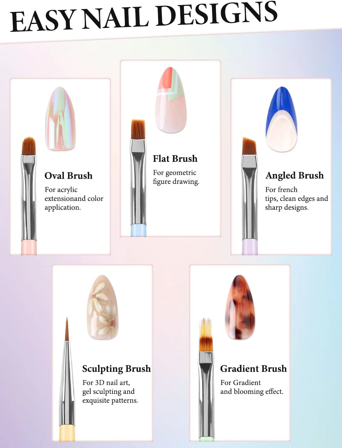 ست 10 عددی قلم مو طراحی ناخن، ابزار نقطه گذاری ناخن، ابزار نوک فرانسوی، ابزار طراحی ناخن با قلم مو ژل سازنده، قلم مو اکستنشن لاک، قلم موهای نازک لاینر برای نقاشی جزئیات، کیت لوازم ناخن ست 10 عددی قلم مو طراحی ناخن، ابزار نقطه گذاری ناخن، ابزار نوک فرانسوی، ابزار طراحی ناخن با قلم مو ژل سازنده، قلم مو اکستنشن لاک، قلم موهای نازک لاینر برای نقاشی جزئیات، کیت لوازم ناخن