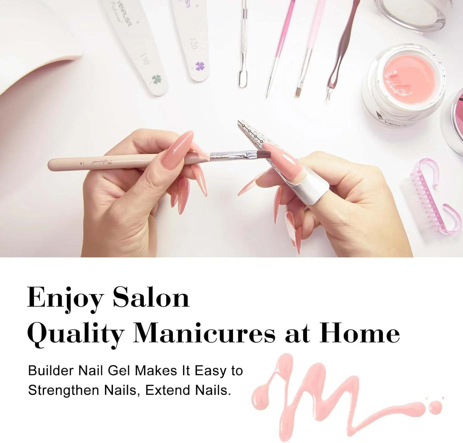 ژل بیلدر ناخن Venalisa، ژل سخت نود برای تقویت و کاشت ناخن، ژل UV 50 میلی لیتر، مناسب برای طراحی ناخن، مانیکور، سالن و استفاده خانگی ژل بیلدر ناخن Venalisa، ژل سخت نود برای تقویت و کاشت ناخن، ژل UV 50 میلی لیتر، مناسب برای طراحی ناخن، مانیکور، سالن و استفاده خانگی