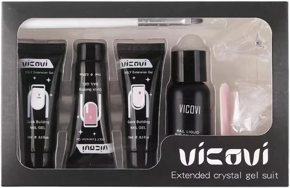 ست ژل اکستنشن ناخن، ست ژل ناخن UV LED، ژل سازنده + نوک ناخن مصنوعی اکریلیک شفاف ست ژل اکستنشن ناخن، ست ژل ناخن UV LED، ژل سازنده + نوک ناخن مصنوعی اکریلیک شفاف