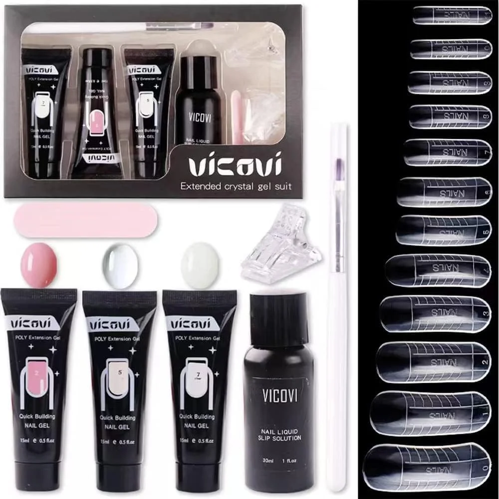 ست ژل اکستنشن ناخن، ست ژل ناخن UV LED، ژل سازنده + نوک ناخن مصنوعی اکریلیک شفاف ست ژل اکستنشن ناخن، ست ژل ناخن UV LED، ژل سازنده + نوک ناخن مصنوعی اکریلیک شفاف