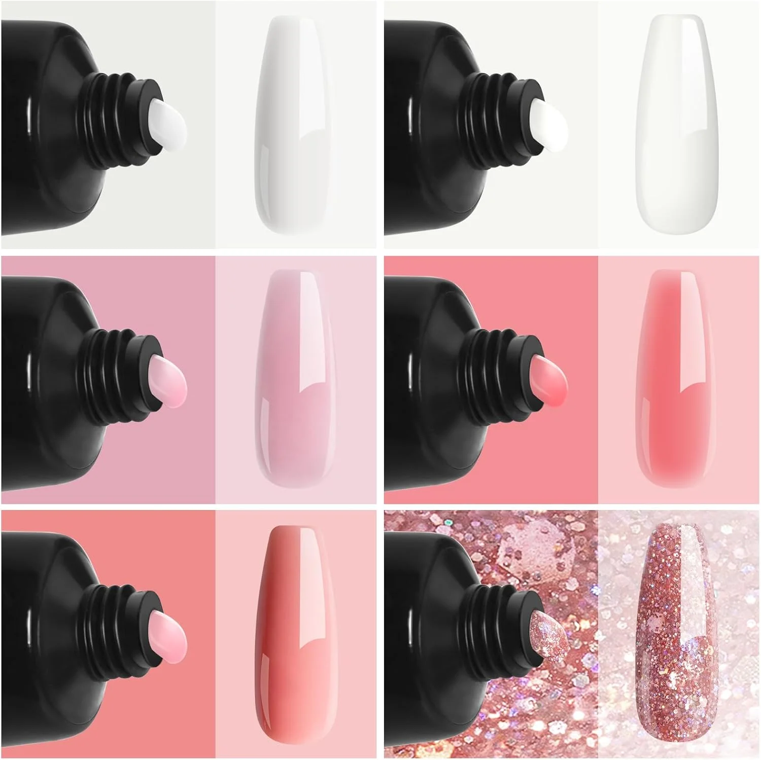 کیت ژل پلی ناخن PHOENIXY، ست ژل پلی ناخن 6 رنگ 15 میلی لیتری، ژل ناخن ساز صورتی هلویی بی رنگ، ست هدیه پایه ژل اکستنشن ناخن برای زنان کیت ژل پلی ناخن PHOENIXY، ست ژل پلی ناخن 6 رنگ 15 میلی لیتری، ژل ناخن ساز صورتی هلویی بی رنگ، ست هدیه پایه ژل اکستنشن ناخن برای زنان