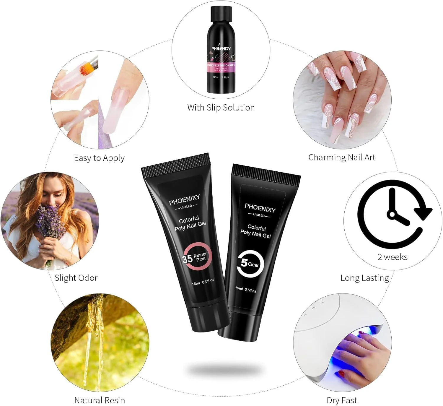 کیت ژل پلی ناخن PHOENIXY، ست ژل پلی ناخن 6 رنگ 15 میلی لیتری، ژل ناخن ساز صورتی هلویی بی رنگ، ست هدیه پایه ژل اکستنشن ناخن برای زنان کیت ژل پلی ناخن PHOENIXY، ست ژل پلی ناخن 6 رنگ 15 میلی لیتری، ژل ناخن ساز صورتی هلویی بی رنگ، ست هدیه پایه ژل اکستنشن ناخن برای زنان