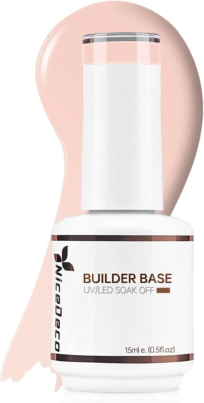 ژل ناخن ساز 8 در 1 Nicedeco، ژل بیس ساز صورتی شفاف 15 میلی لیتری، بدون تست حیوانی، ژل یو وی ال ای دی برای ساخت سریع ناخن، ژل اکستنشن ناخن - 06