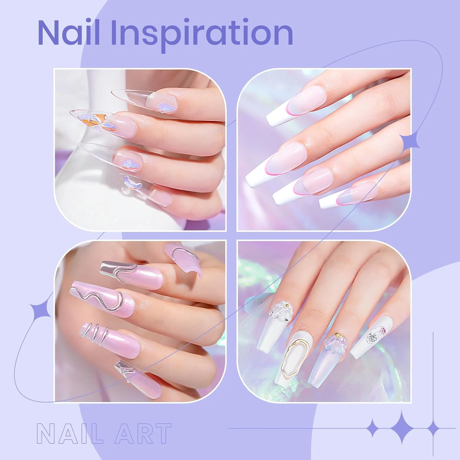 ژل بیلدر جامد ناخن Supwee، ژل اکستنشن ناخن شفاف و غیر چسبنده، ظرفیت بزرگ 60 گرم، ژل بیلدر مجسمه سازی، طراحی الگوهای سه بعدی، ژل سخت هنر ناخن