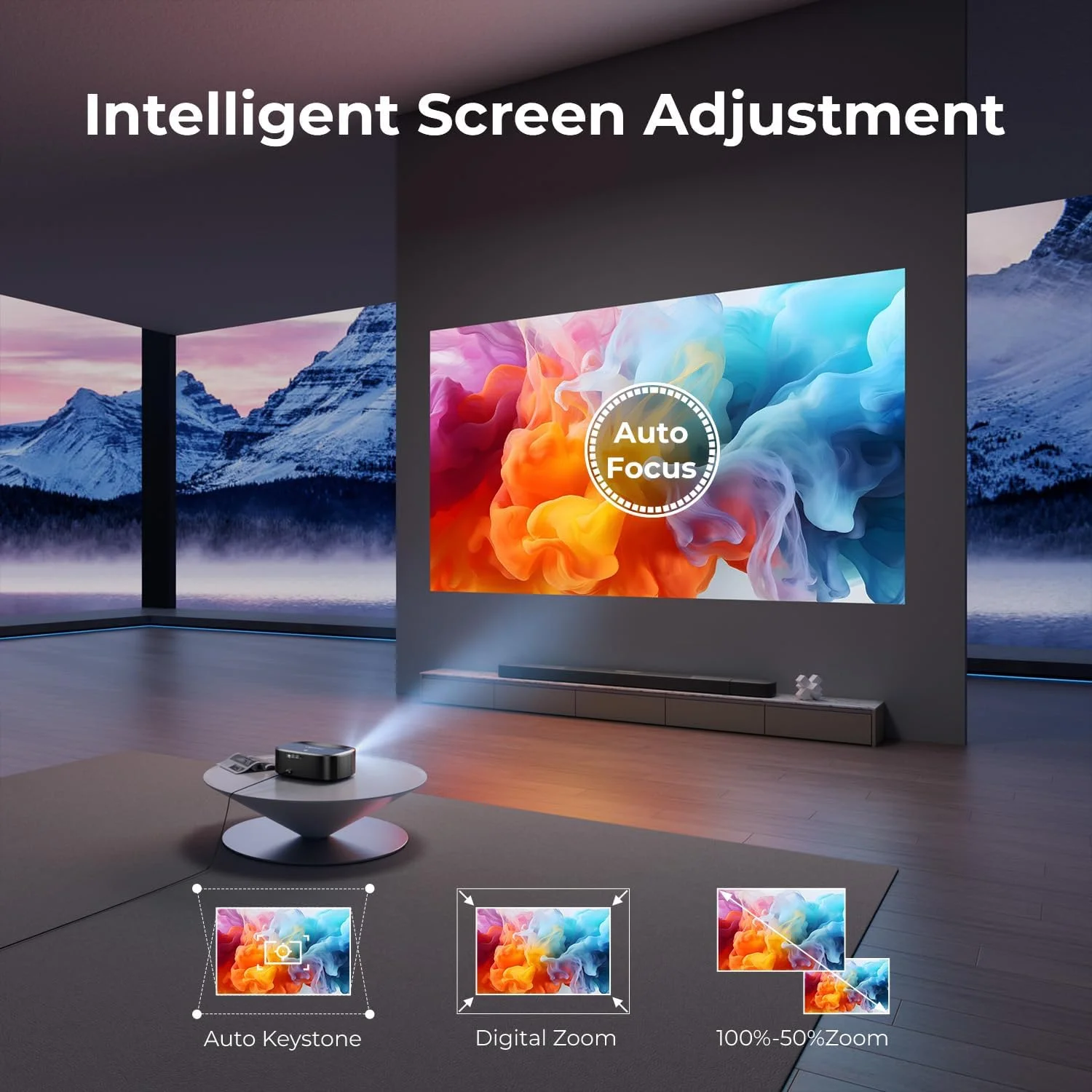 پروژکتور 4K با وای فای و بلوتوث، پروژکتور فیلم فضای باز ELEPHAS با NETFLIX/Prime Video/YouTube داخلی، پشتیبانی از +100,000 برنامه، پروژکتور ویدیویی سازگار با HDMI/USB/iOS/Android/Windows پروژکتور 4K با وای فای و بلوتوث، پروژکتور فیلم فضای باز ELEPHAS با NETFLIX/Prime Video/YouTube داخلی، پشتیبانی از +100,000 برنامه، پروژکتور ویدیویی سازگار با HDMI/USB/iOS/Android/Windows