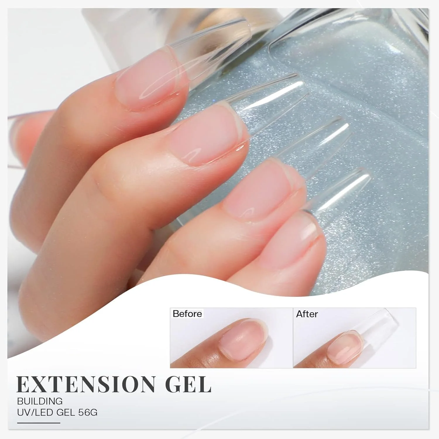 ژل بیلدر جامد مورووان برای ناخن: کیت ژل سخت UV/LED - ژل بیلدر شفاف 2oz برای اکستنشن و فرم دهی سه بعدی قوی، مناسب برای ست مانیکور حرفه ای با قالب و لوازم برس ژل بیلدر جامد مورووان برای ناخن: کیت ژل سخت UV/LED - ژل بیلدر شفاف 2oz برای اکستنشن و فرم دهی سه بعدی قوی، مناسب برای ست مانیکور حرفه ای با قالب و لوازم برس