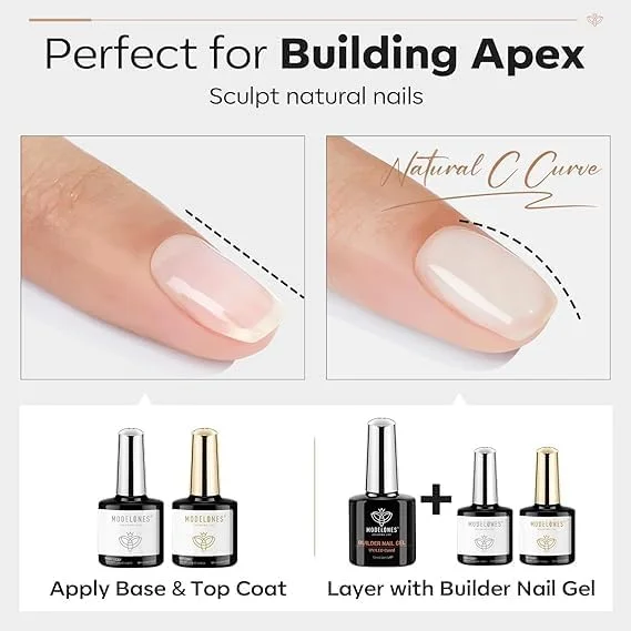 مجموعه 3 عددی ژل بیلدر ناخن مدلونز با بیس کت و تاپ کت بدون نیاز به دستمال - با پوشش براق و ماندگاری بالا، کیت ژل ناخن شفاف برای ضخیم کردن ناخن و ساختن اپکس، قابل خشک شدن با لامپ LED مجموعه 3 عددی ژل بیلدر ناخن مدلونز با بیس کت و تاپ کت بدون نیاز به دستمال - با پوشش براق و ماندگاری بالا، کیت ژل ناخن شفاف برای ضخیم کردن ناخن و ساختن اپکس، قابل خشک شدن با لامپ LED