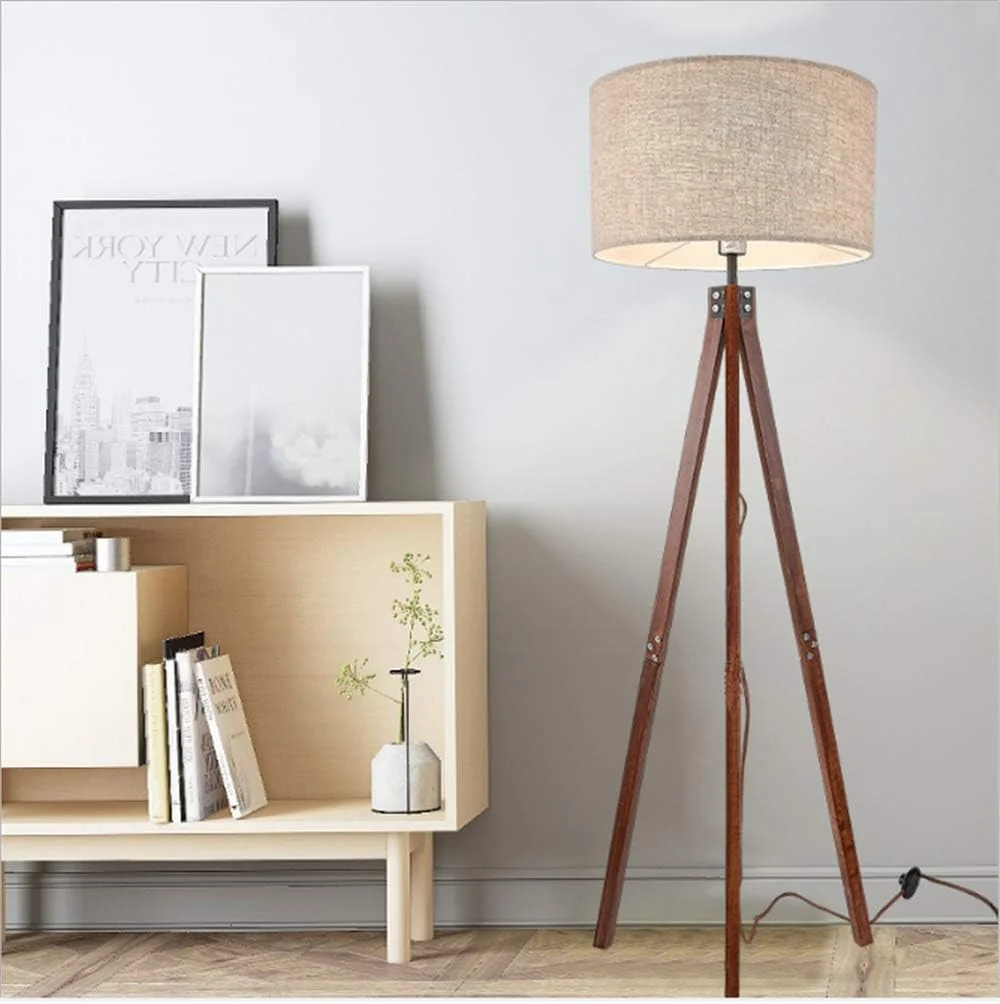 چراغ ایستاده سه پایه LED مدل AM ANNA - چراغ ایستاده برای اتاق نشیمن مدرن - رنگ چوب طبیعی چراغ ایستاده سه پایه LED مدل AM ANNA - چراغ ایستاده برای اتاق نشیمن مدرن - رنگ چوب طبیعی