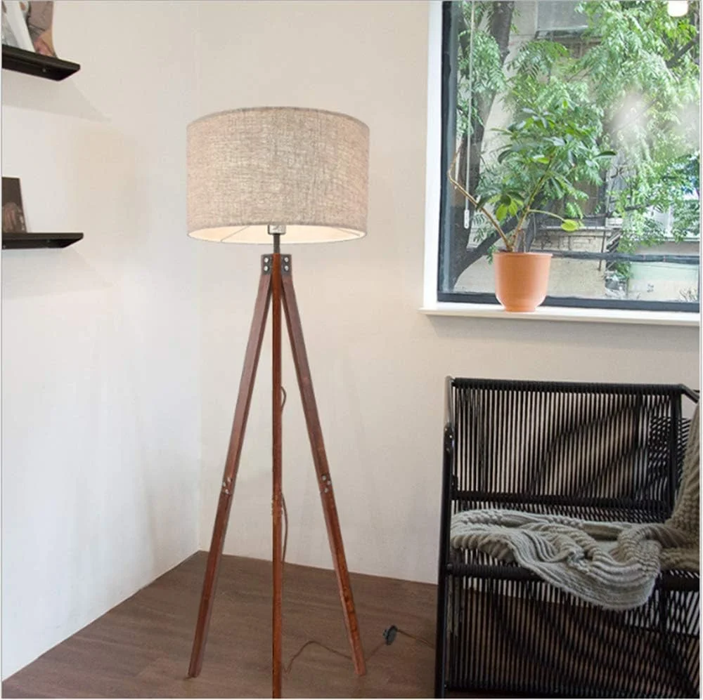 چراغ ایستاده سه پایه LED مدل AM ANNA - چراغ ایستاده برای اتاق نشیمن مدرن - رنگ چوب طبیعی چراغ ایستاده سه پایه LED مدل AM ANNA - چراغ ایستاده برای اتاق نشیمن مدرن - رنگ چوب طبیعی