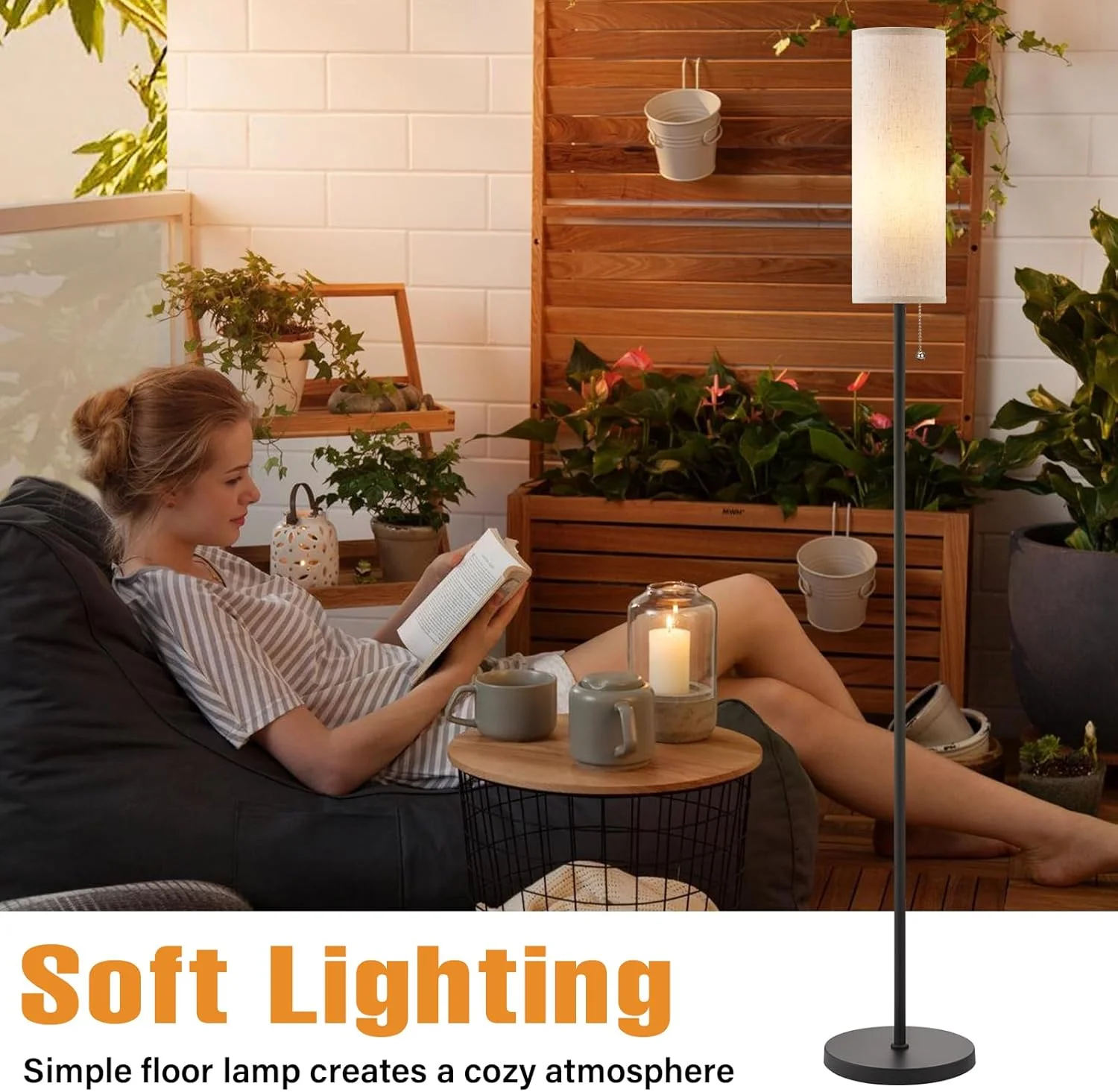 چراغ ایستاده 162 سانتیمتری Ambimall برای اتاق نشیمن به همراه لامپ - چراغهای بلند با آباژور بژ و کلید زنجیری، چراغهای قطبی بلند برای اتاق خواب، چراغ ایستاده مینیمالیستی چراغ ایستاده 162 سانتیمتری Ambimall برای اتاق نشیمن به همراه لامپ - چراغهای بلند با آباژور بژ و کلید زنجیری، چراغهای قطبی بلند برای اتاق خواب، چراغ ایستاده مینیمالیستی