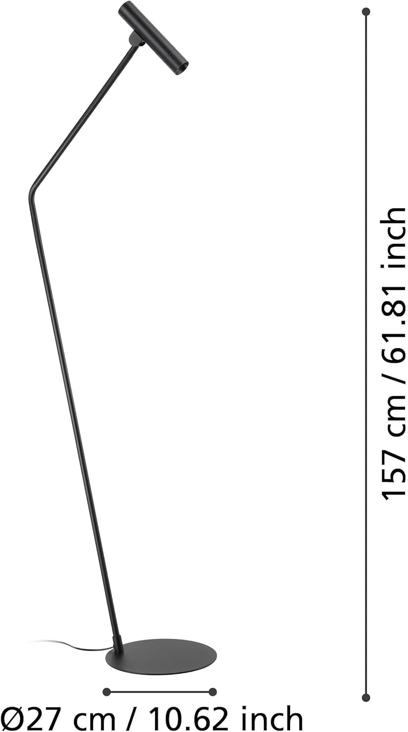 چراغ ایستاده ال ای دی EGLO مدل Almudaina با نورافکن قابل تنظیم، چراغ ایستاده فلزی مشکی، چراغ اتاق نشیمن مینیمالیستی، چراغ اتاق نشیمن، سفید گرم، 157 سانتی متر چراغ ایستاده ال ای دی EGLO مدل Almudaina با نورافکن قابل تنظیم، چراغ ایستاده فلزی مشکی، چراغ اتاق نشیمن مینیمالیستی، چراغ اتاق نشیمن، سفید گرم، 157 سانتی متر