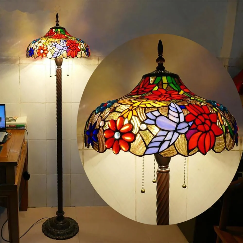 چراغ ایستاده لوکس معاصر، چراغ اتاق نشیمن و اتاق خواب به سبک رترو آمریکایی، چراغ کف ویلایی هتل LED با دکوراسیون شیشه ای رنگی (استایل 15) چراغ ایستاده لوکس معاصر، چراغ اتاق نشیمن و اتاق خواب به سبک رترو آمریکایی، چراغ کف ویلایی هتل LED با دکوراسیون شیشه ای رنگی (استایل 15)