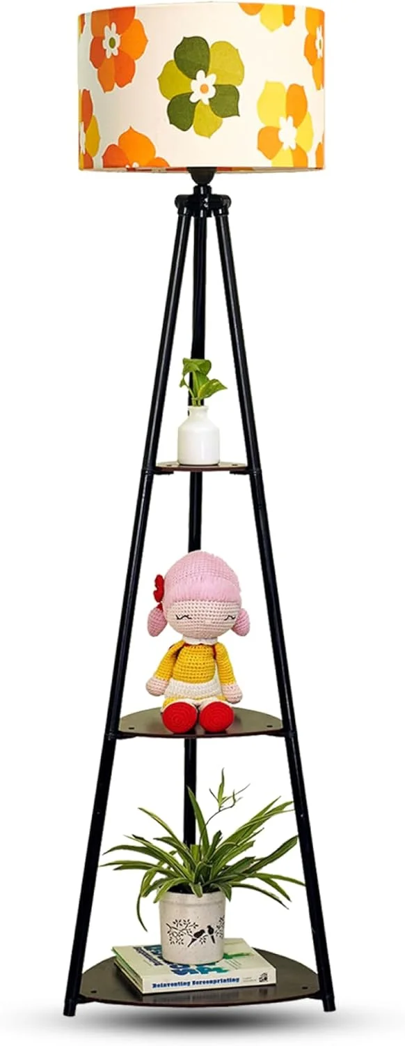 چراغ ایستاده فلزی مبلمان Crosscut با 3 طبقه (گل تازه) چراغ ایستاده فلزی مبلمان Crosscut با 3 طبقه (گل تازه)