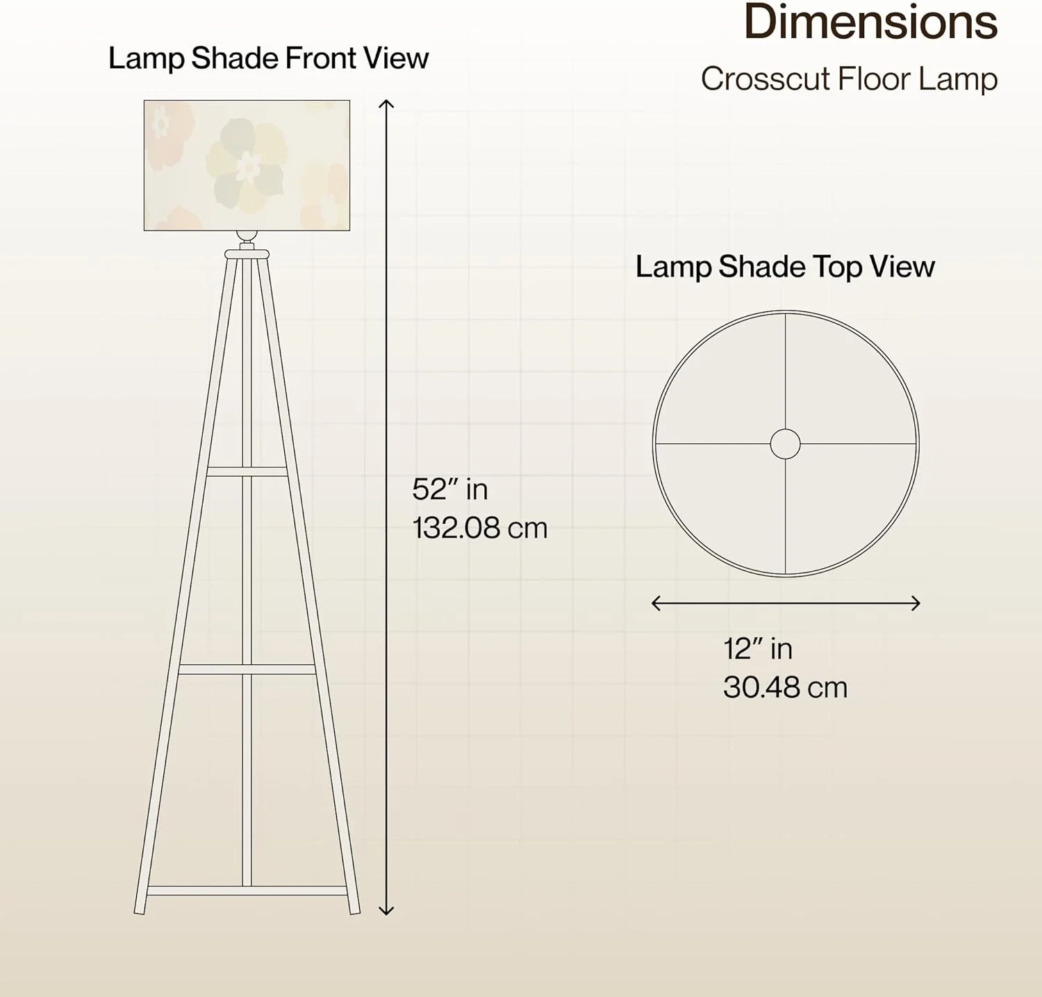 چراغ ایستاده فلزی مبلمان Crosscut با 3 طبقه (گل تازه) چراغ ایستاده فلزی مبلمان Crosscut با 3 طبقه (گل تازه)