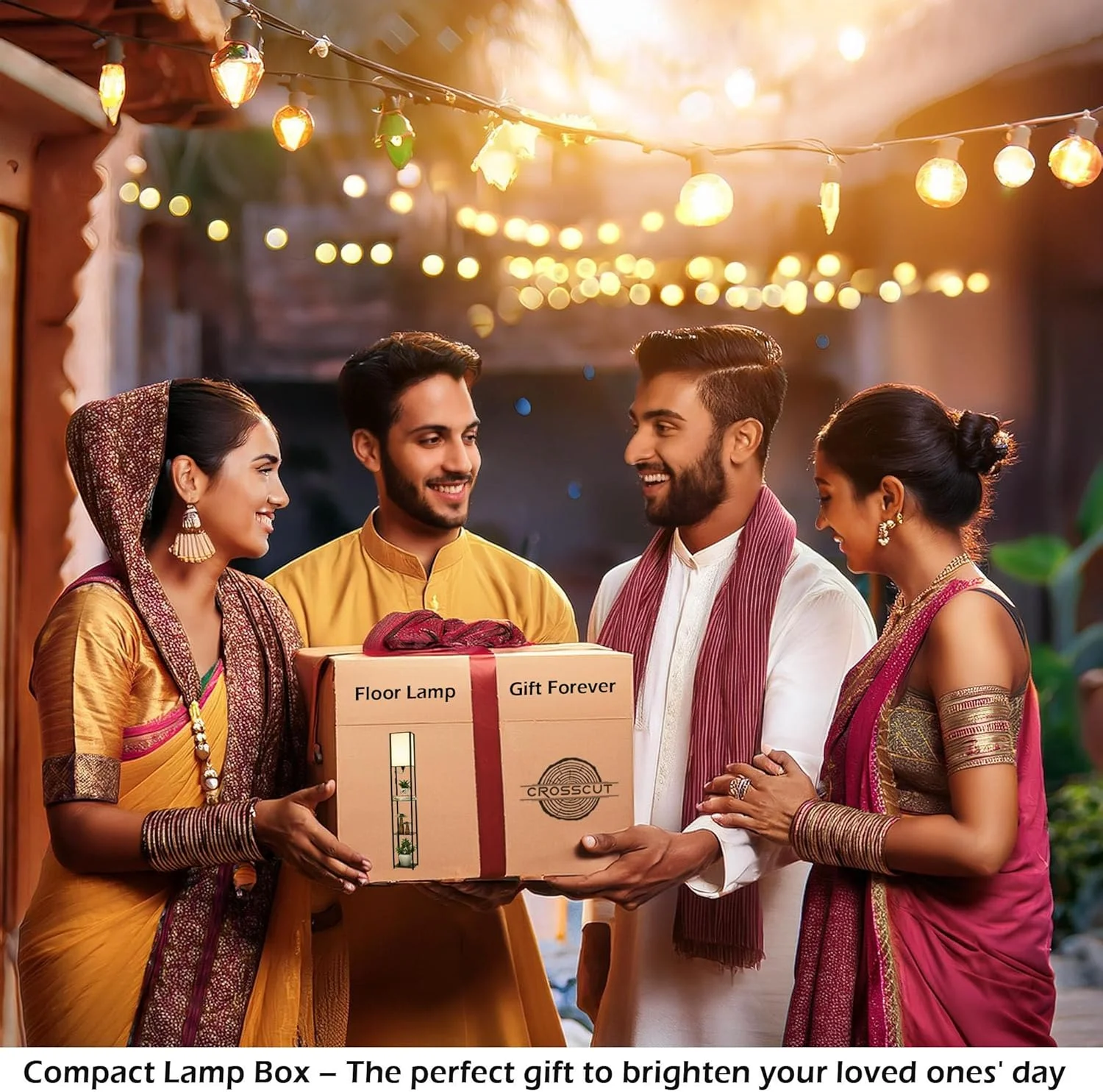 چراغ ایستاده طبقهدار Crosscut Furniture مدل Tower (قهوه ای) چراغ ایستاده طبقهدار Crosscut Furniture مدل Tower (قهوه ای)