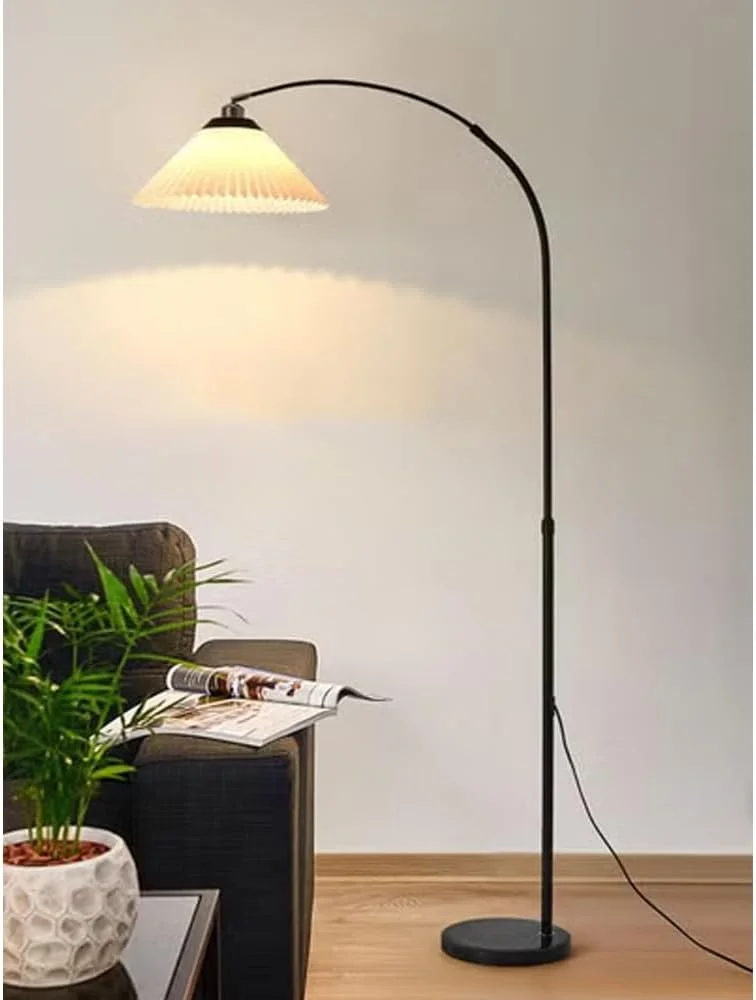 آباژور ایستاده پلیسه دار KLNAMAEAAN، لامپ لوکس رترو خلاقانه نوردیک برای اتاق نشیمن، اتاق مطالعه و اتاق خواب با کنترل از راه دور 12 وات و لامپ آباژور ایستاده پلیسه دار KLNAMAEAAN، لامپ لوکس رترو خلاقانه نوردیک برای اتاق نشیمن، اتاق مطالعه و اتاق خواب با کنترل از راه دور 12 وات و لامپ