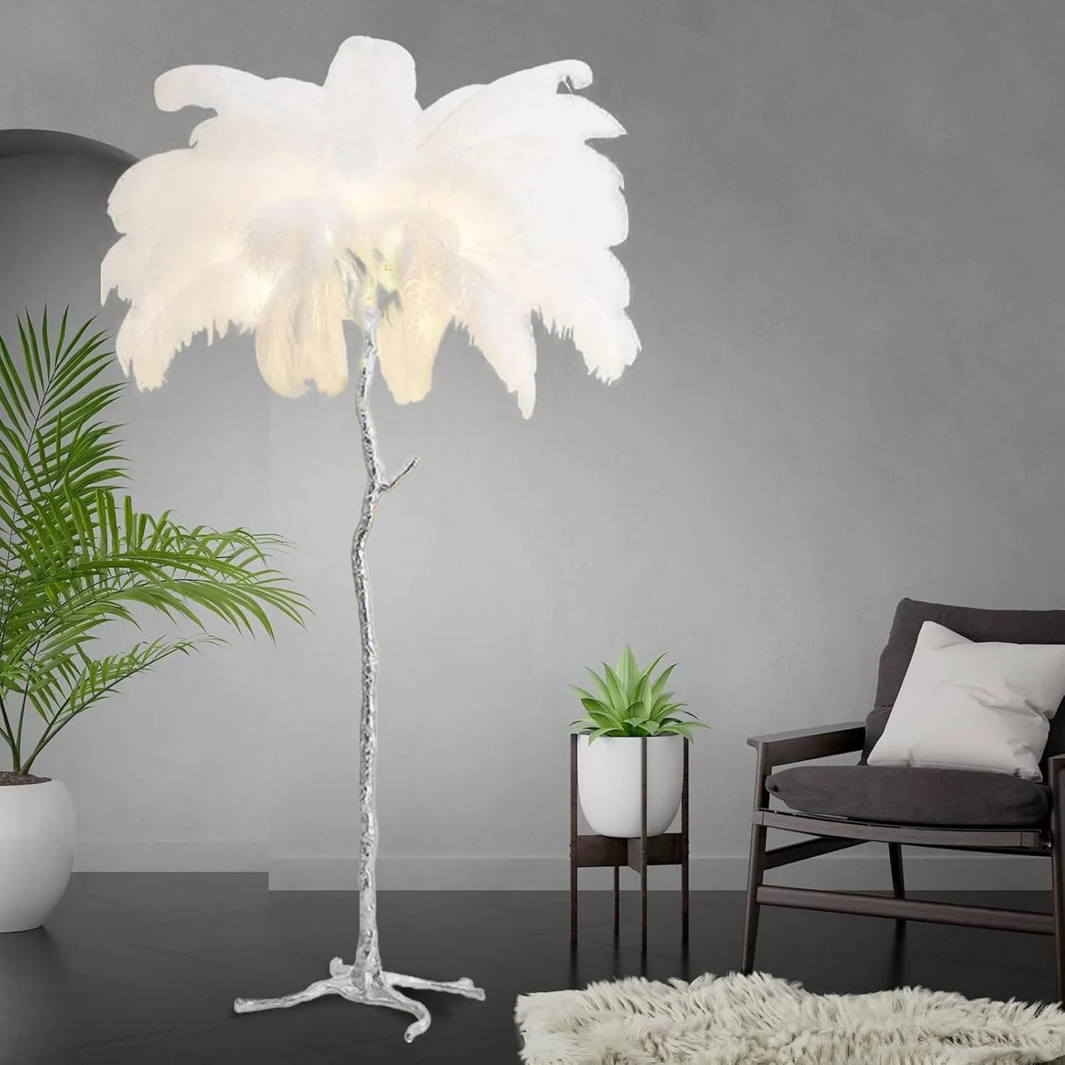 چراغ ایستاده پر دار با قابلیت تنظیم نور در 3 رنگ، دارای کلید پایی، آباژور پر شترمرغ طبیعی، چراغ ایستاده ال ای دی مدرن برای اتاق خواب دخترانه و اتاق نشیمن، لامپ E14، صورتی، 60x55 سانتی متر چراغ ایستاده پر دار با قابلیت تنظیم نور در 3 رنگ، دارای کلید پایی، آباژور پر شترمرغ طبیعی، چراغ ایستاده ال ای دی مدرن برای اتاق خواب دخترانه و اتاق نشیمن، لامپ E14، صورتی، 60x55 سانتی متر