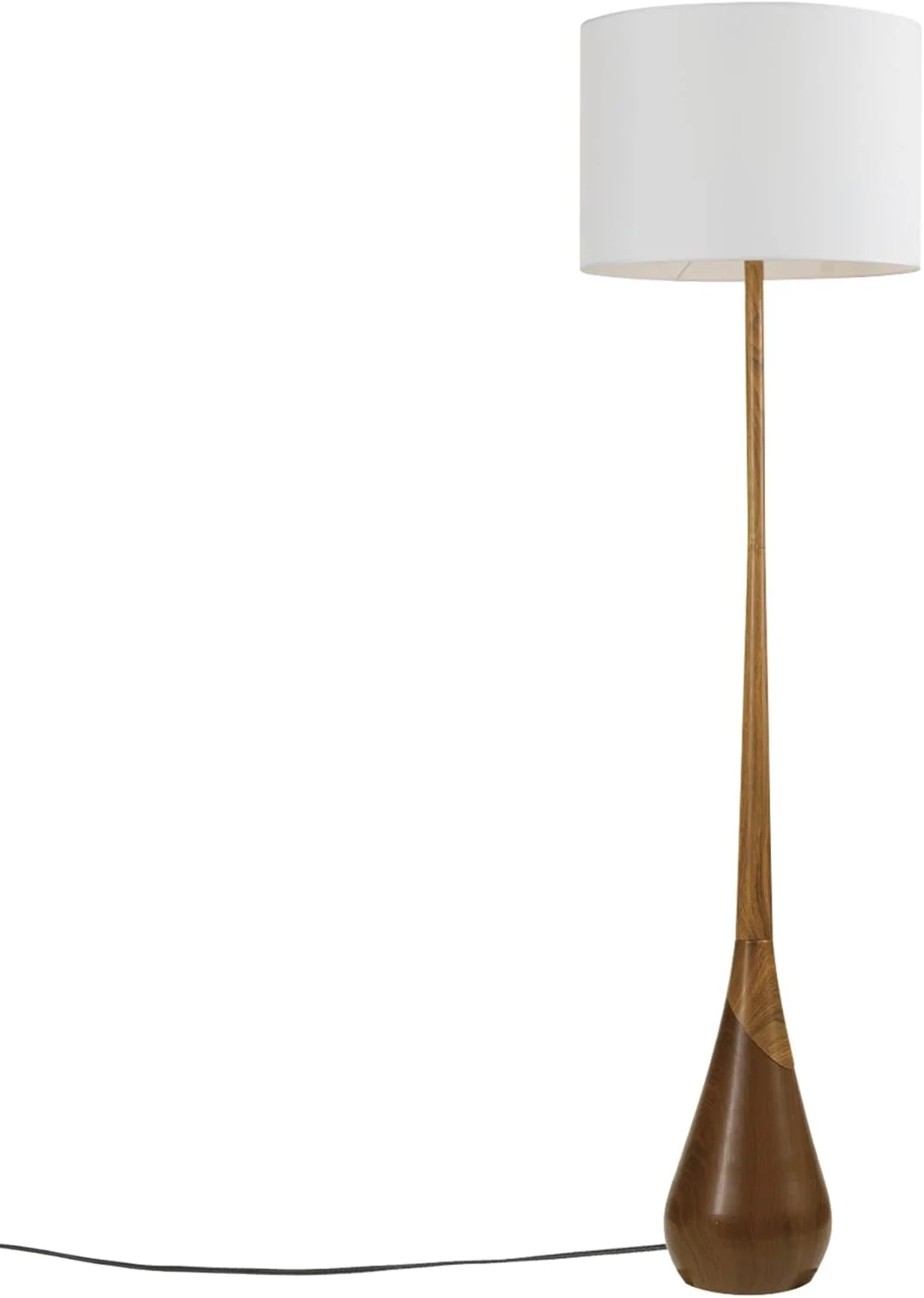 GLOBE Electric Novogratz x Harrington 65" Floor Lamp, 2-Tone Faux Wood Base, White Fabric Shade, Socket Rotary Switch 67225 GLOBE Electric Novogratz x Harrington 65" Floor Lamp, 2-Tone Faux Wood Base, White Fabric Shade, Socket Rotary Switch 67225