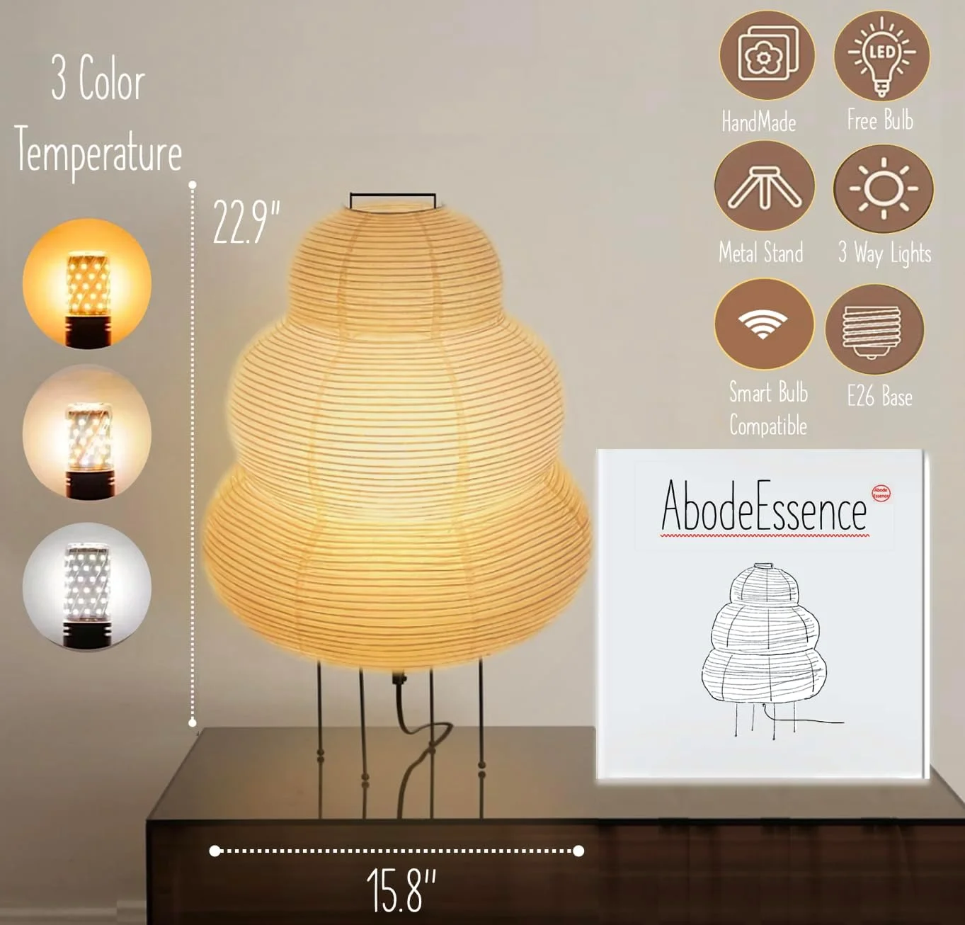 چراغ ایستاده به سبک نوگوچی ژاپنی * چراغ ایستاده آکاری * چراغ کاغذی برنجی * چراغ ایستاده فانوسی جاپاندی، سفید چراغ ایستاده به سبک نوگوچی ژاپنی * چراغ ایستاده آکاری * چراغ کاغذی برنجی * چراغ ایستاده فانوسی جاپاندی، سفید