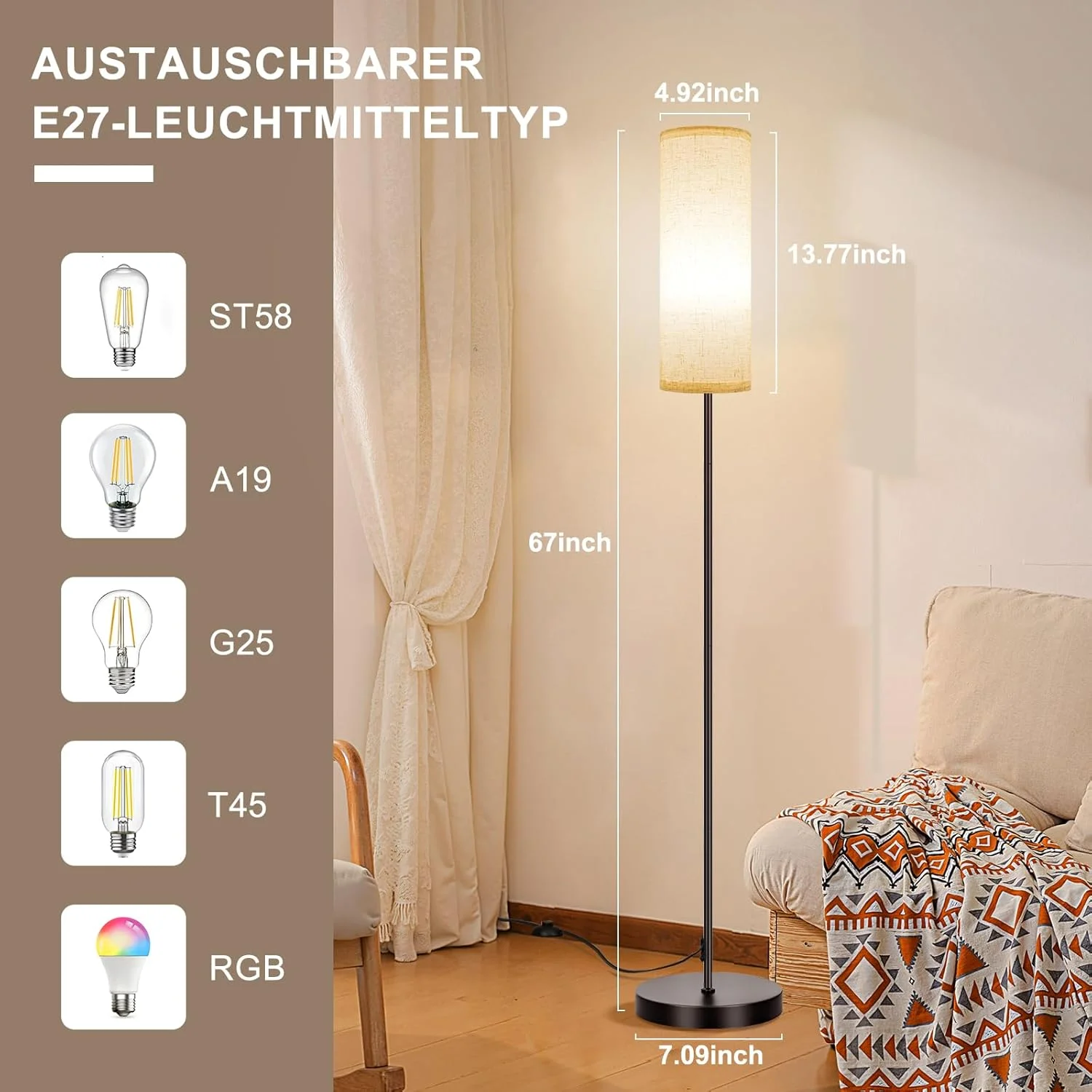 چراغ ایستاده مدرن FRIDEKO HOME برای اتاق نشیمن، چراغ ایستاده LED، RGB دیمر پذیر، چراغ ایستاده با کنترل از راه دور برای دفتر، اتاق خواب، مشکی چراغ ایستاده مدرن FRIDEKO HOME برای اتاق نشیمن، چراغ ایستاده LED، RGB دیمر پذیر، چراغ ایستاده با کنترل از راه دور برای دفتر، اتاق خواب، مشکی