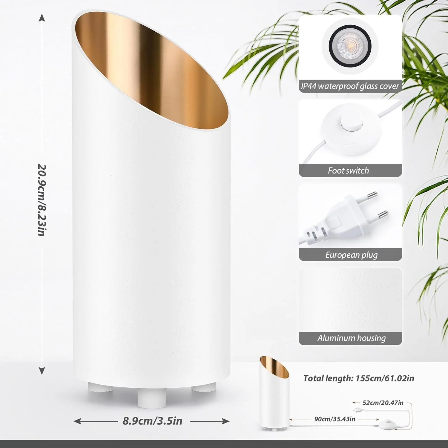 چراغ LED روکار GeyouLux، چراغ نقطه ای ضد آب IP44، توان 6 وات، 600 لومن، چراغ کف آلومینیومی برای اتاق نشیمن، چراغ کف با کلید پایی، شامل لامپ GU10 2700K سفید گرم چراغ LED روکار GeyouLux، چراغ نقطه ای ضد آب IP44، توان 6 وات، 600 لومن، چراغ کف آلومینیومی برای اتاق نشیمن، چراغ کف با کلید پایی، شامل لامپ GU10 2700K سفید گرم